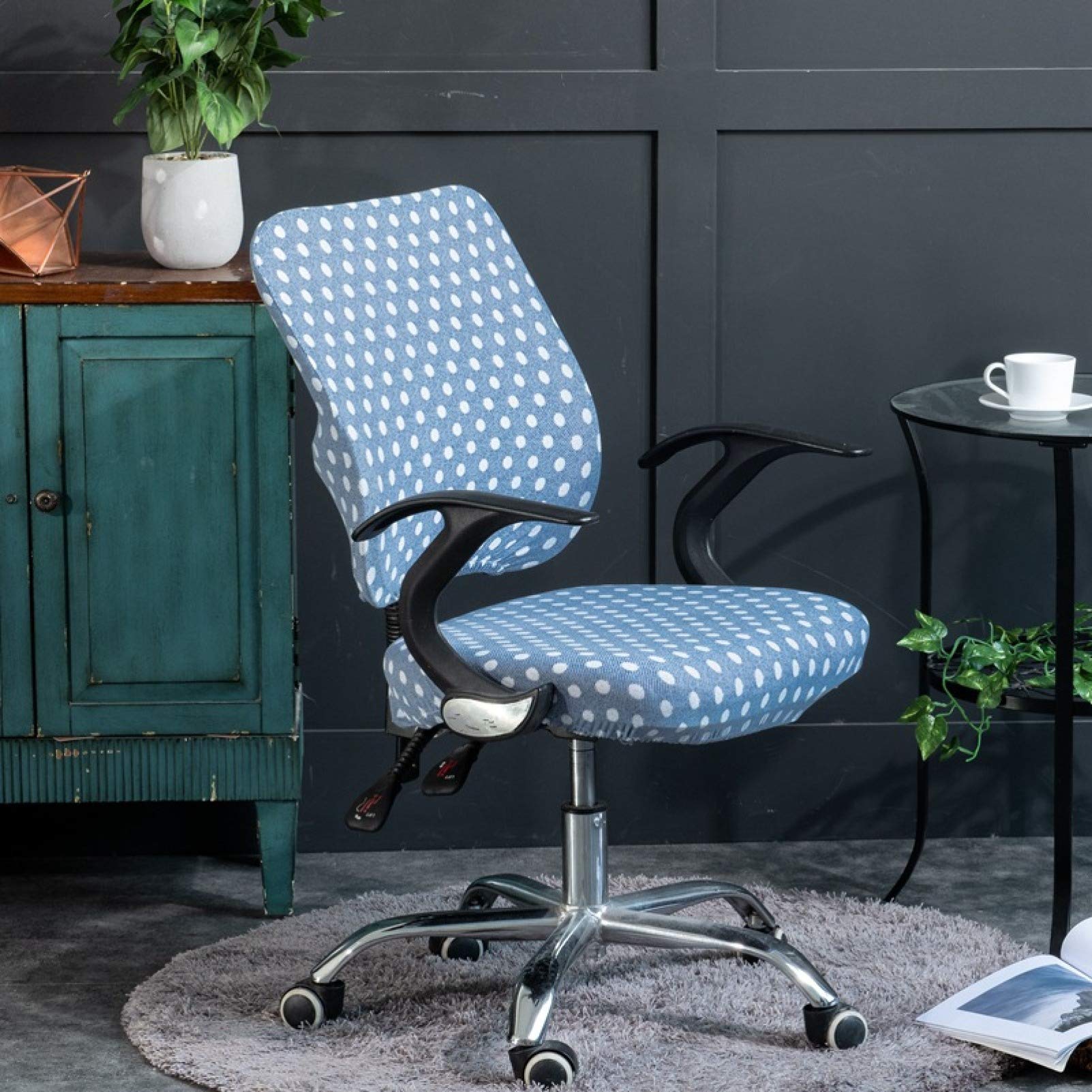 KKONION Universal Split Office Chair Cover - Removable Elastic Computer Desk Chair Protector, Soft Spandex Armchair Slipcover - Perfect for Home Office, Gaming & Conference Room Furniture Protection