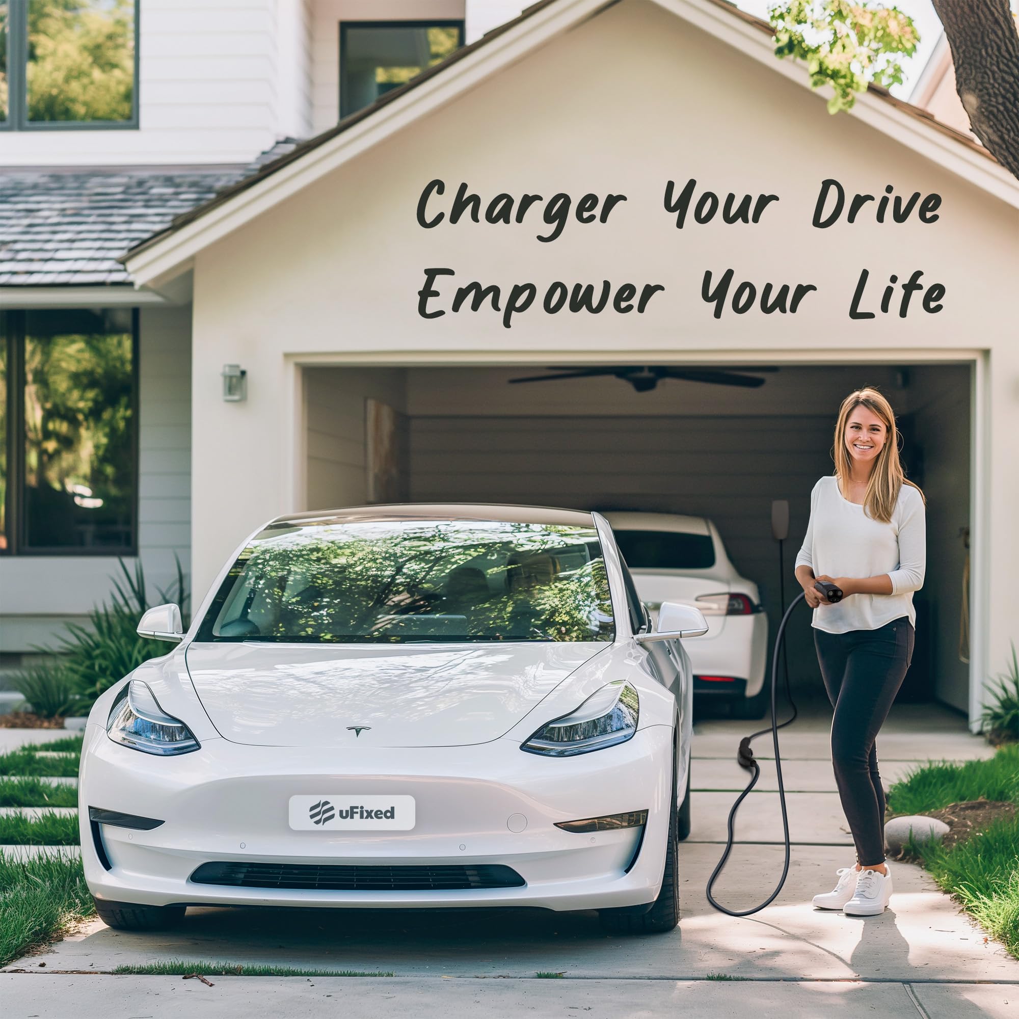 **20FT 50A 240V 12KW Tesla Charger Extension Cable – Heavy Duty Extension Cord for Tesla Wall Charger & Mobile Charger – Perfect for Home, Garage, and Road Trip Charging**