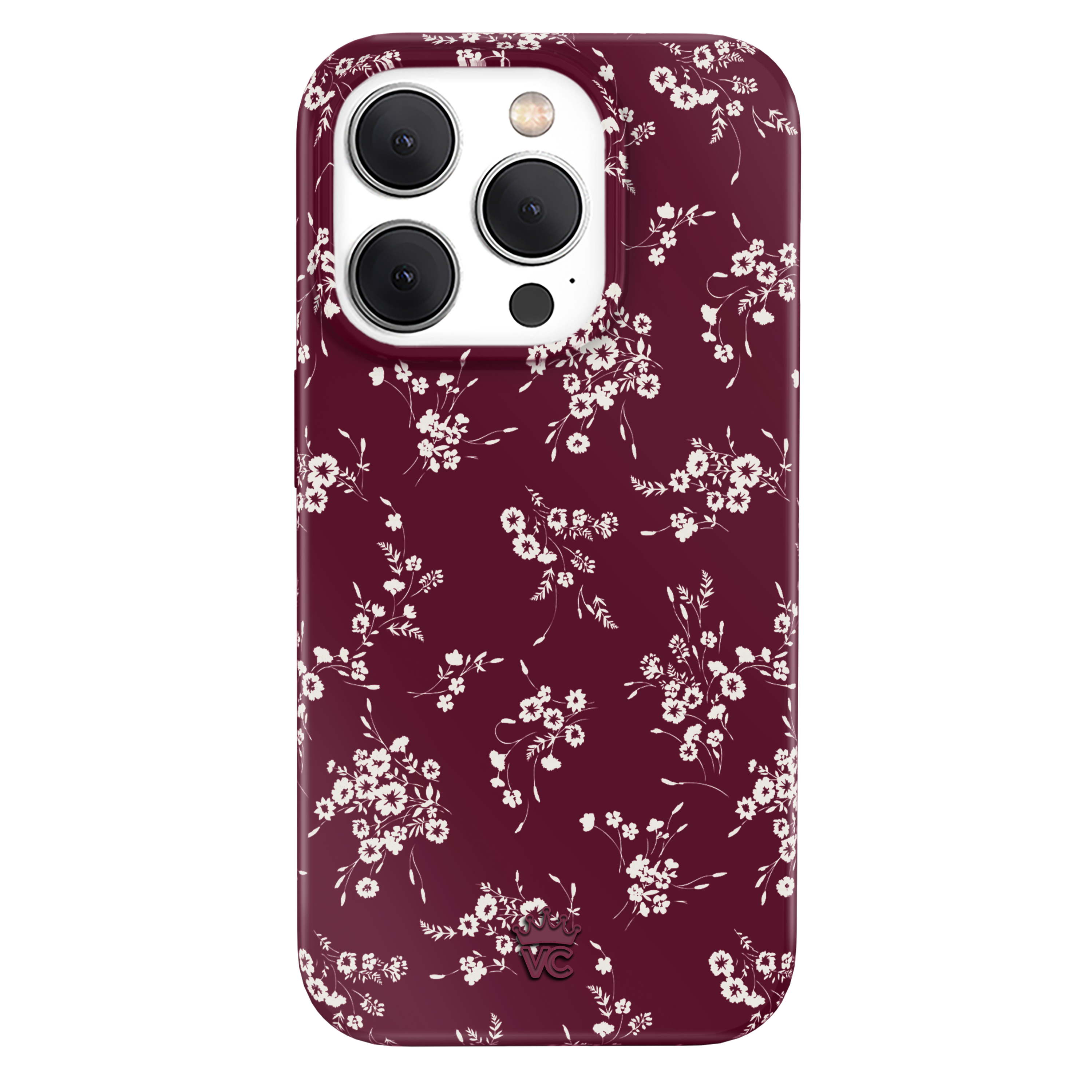 Elegant French Burgundy Floral iPhone Case - Stylish Protective Cover for iPhone 13/14/15 Pro Max - Perfect for Daily Use, Travel & Gift Giving