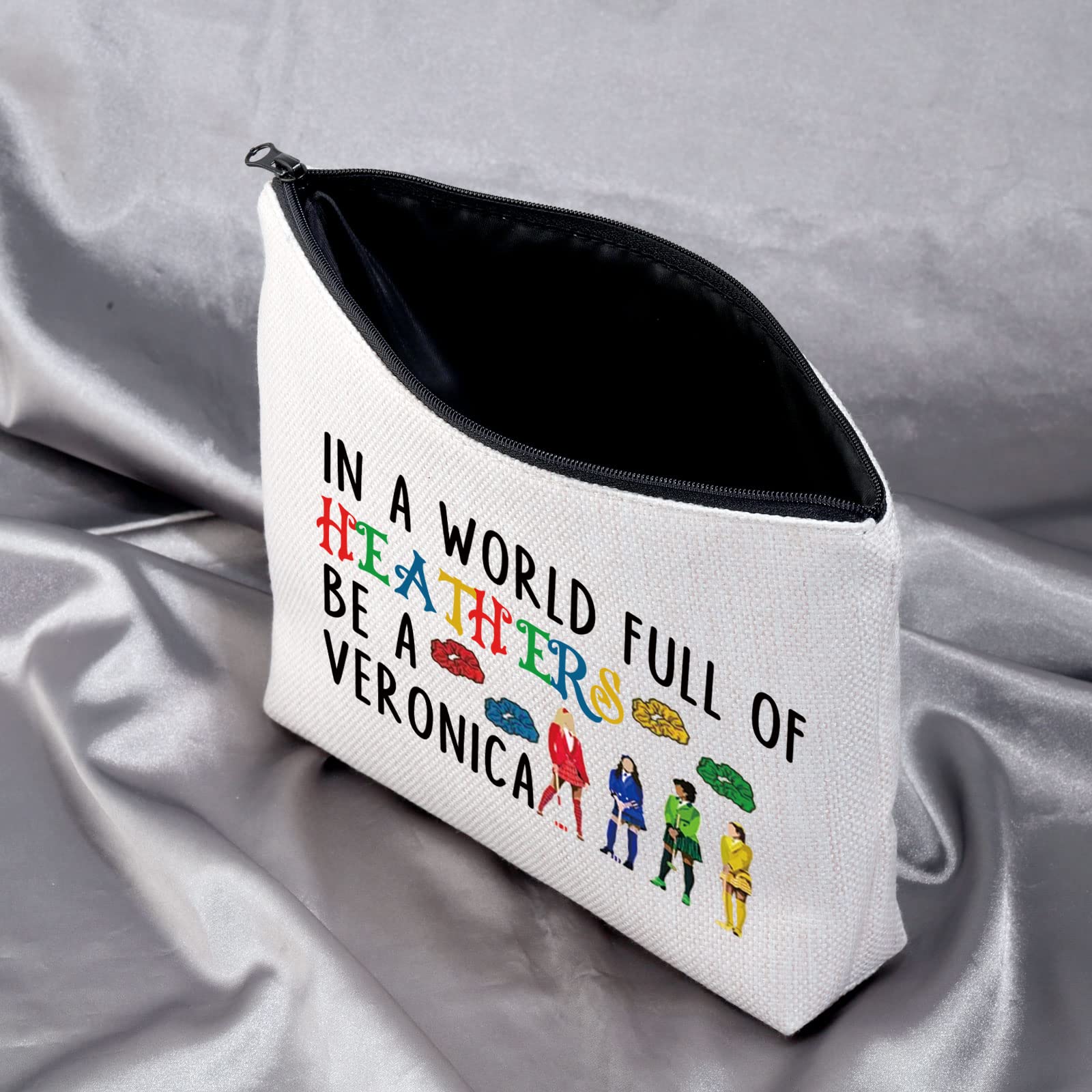 MEIKIUP Sister Musical Inspired Makeup Bag - Perfect Gift for Musical Theatre Lovers - Travel Toiletry Bag with 'In A World Full Of H Be A V' Design - Great for Travel, Cosmetics Storage & Broadway Fans
