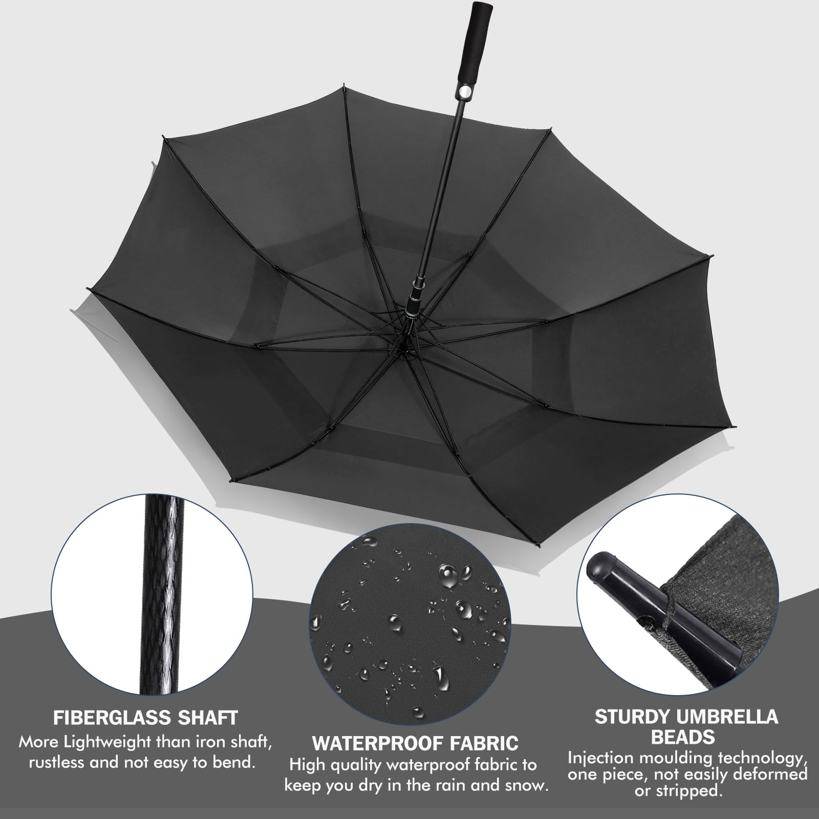 ZOMAKE Large Golf Umbrella 51/54/62/68 Inch - Windproof Automatic Open Double Canopy Golf Umbrella for Men & Women - Perfect for Golf, Beach, Outdoor Events and Heavy Rain Protection