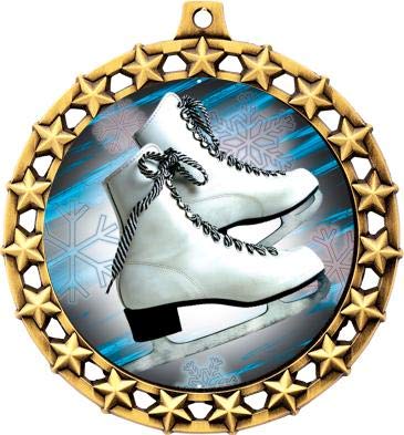 2.5 Inch Galaxy Star Ice Skates Medals - Premium Ice Skating Awards for Competitions & Tournaments - Perfect for Figure Skating, Hockey & Winter Sports Recognition