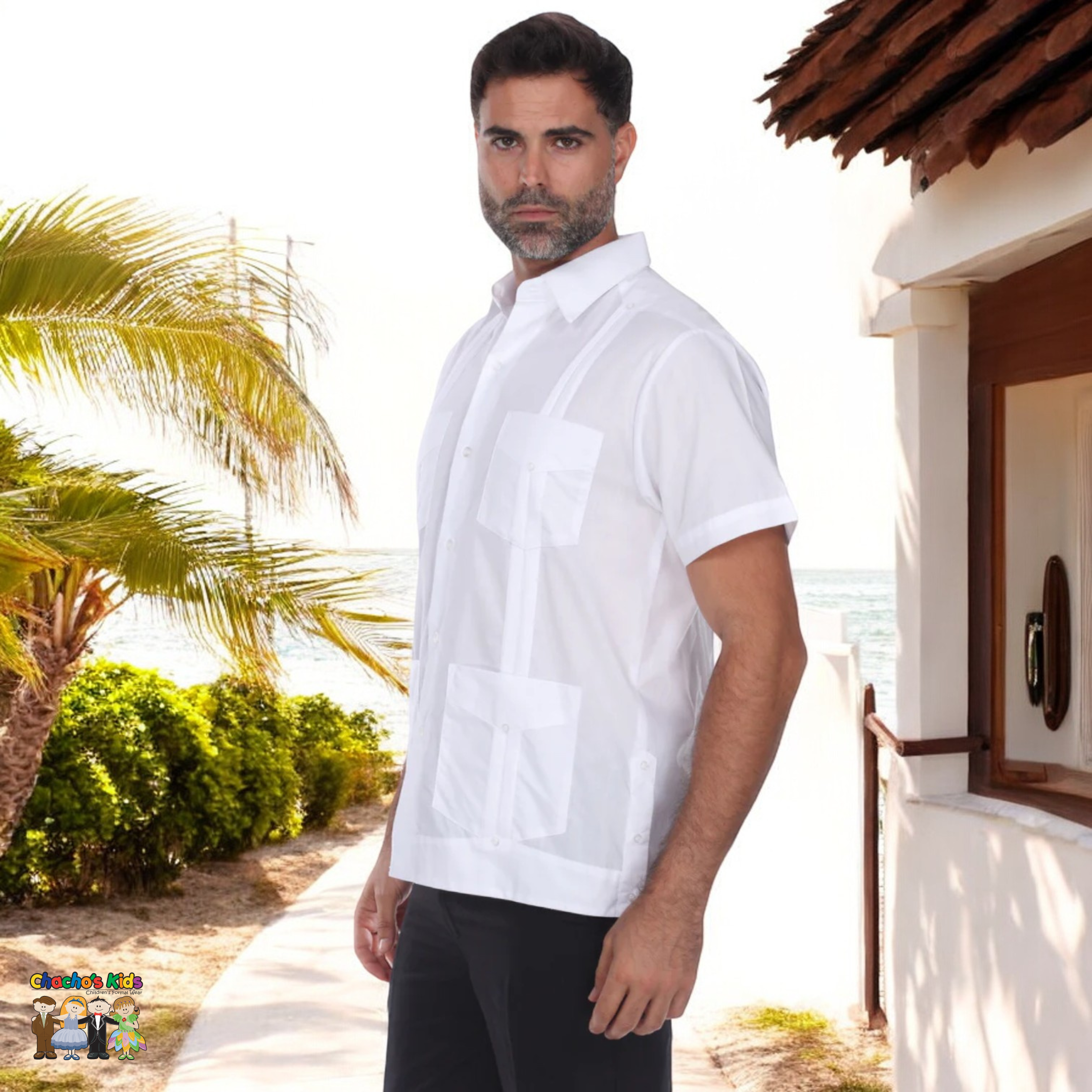Premium Men's Guayabera Shirt - 100% Breathable Linen (Style 4678) | Summer Casual Wear, Beach Wedding & Tropical Vacation Outfit
