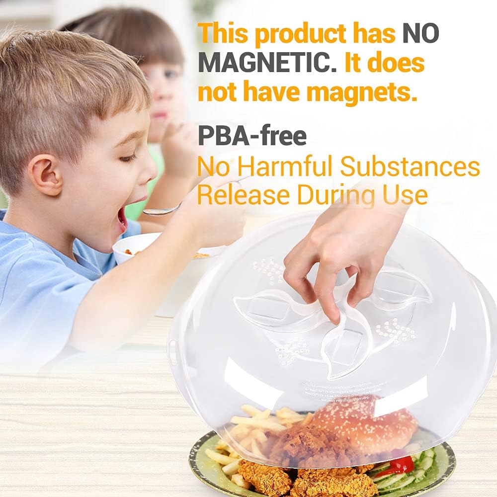 Microwave Splatter Cover - 11.8 Inch Large BPA-Free Clear Microwave Plate Cover with Steam Vents | Dish Guard Lid for Oven Cooking | Perfect for Reheating Food, Preventing Mess in Microwave