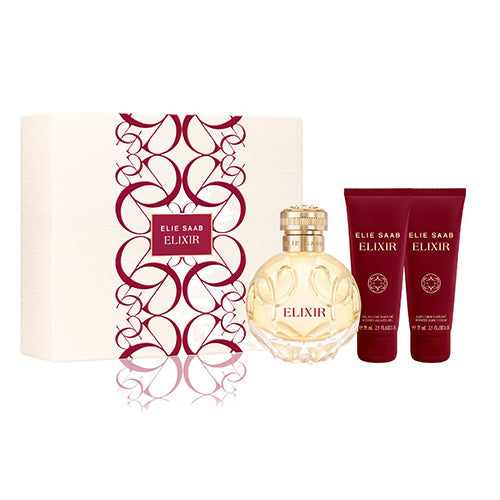 Elie Saab Elixir 3-Piece Perfume Gift Set for Women - Eau de Parfum, Body Lotion & Shower Gel - Luxury Fragrance Gift for Her, Birthday, Anniversary & Valentine's Day