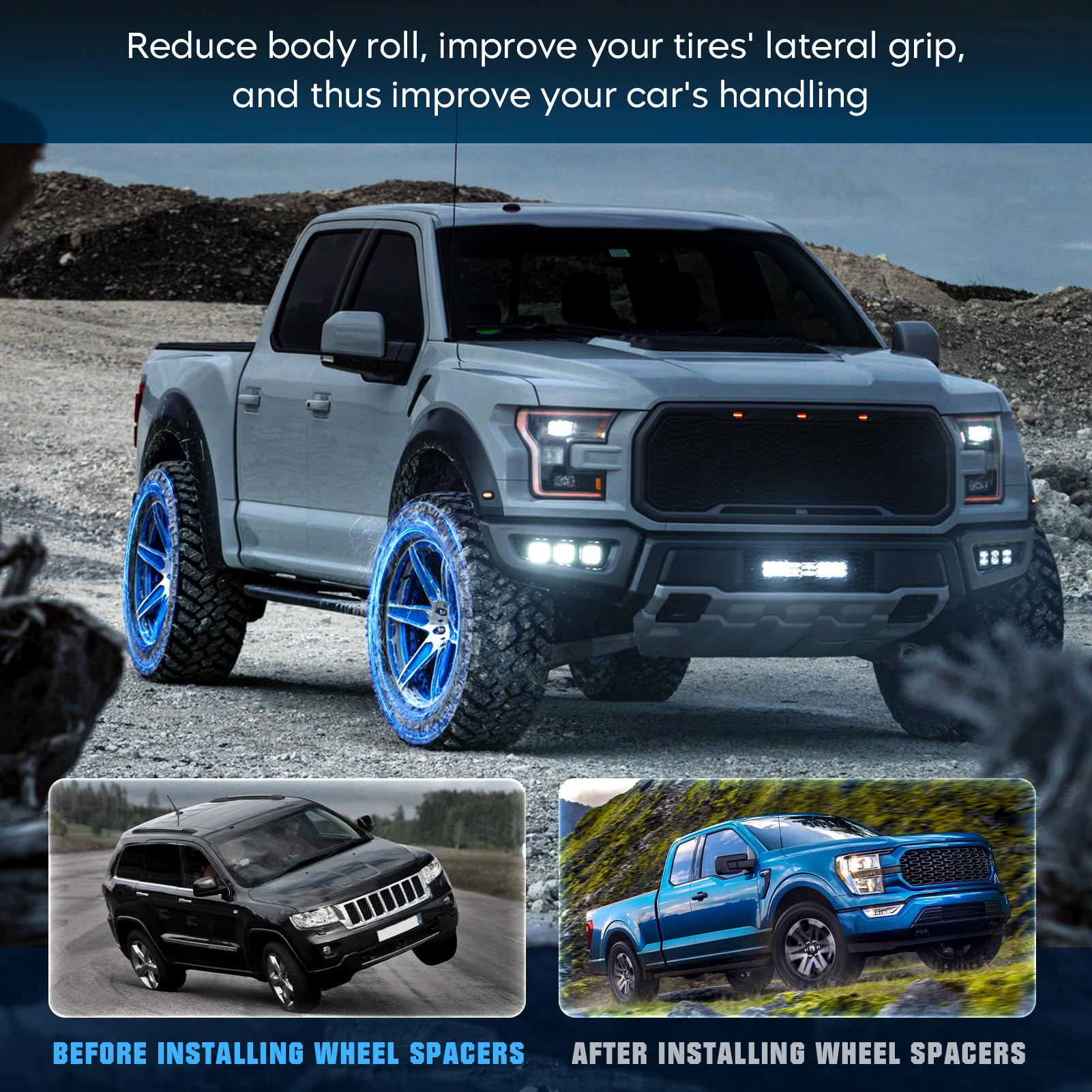1inch 4X110 ATV Wheel Spacers 76mm Bore Wheel Adapters with 10x1.25 Studs - Compatible with Bombardier DS250 Quest Traxter, Honda ATC TRX, Kawasaki KFX KLF KVF, Suzuki LT, Yamaha YFB YFM YXR - Enhance Stability & Off-Road Performance