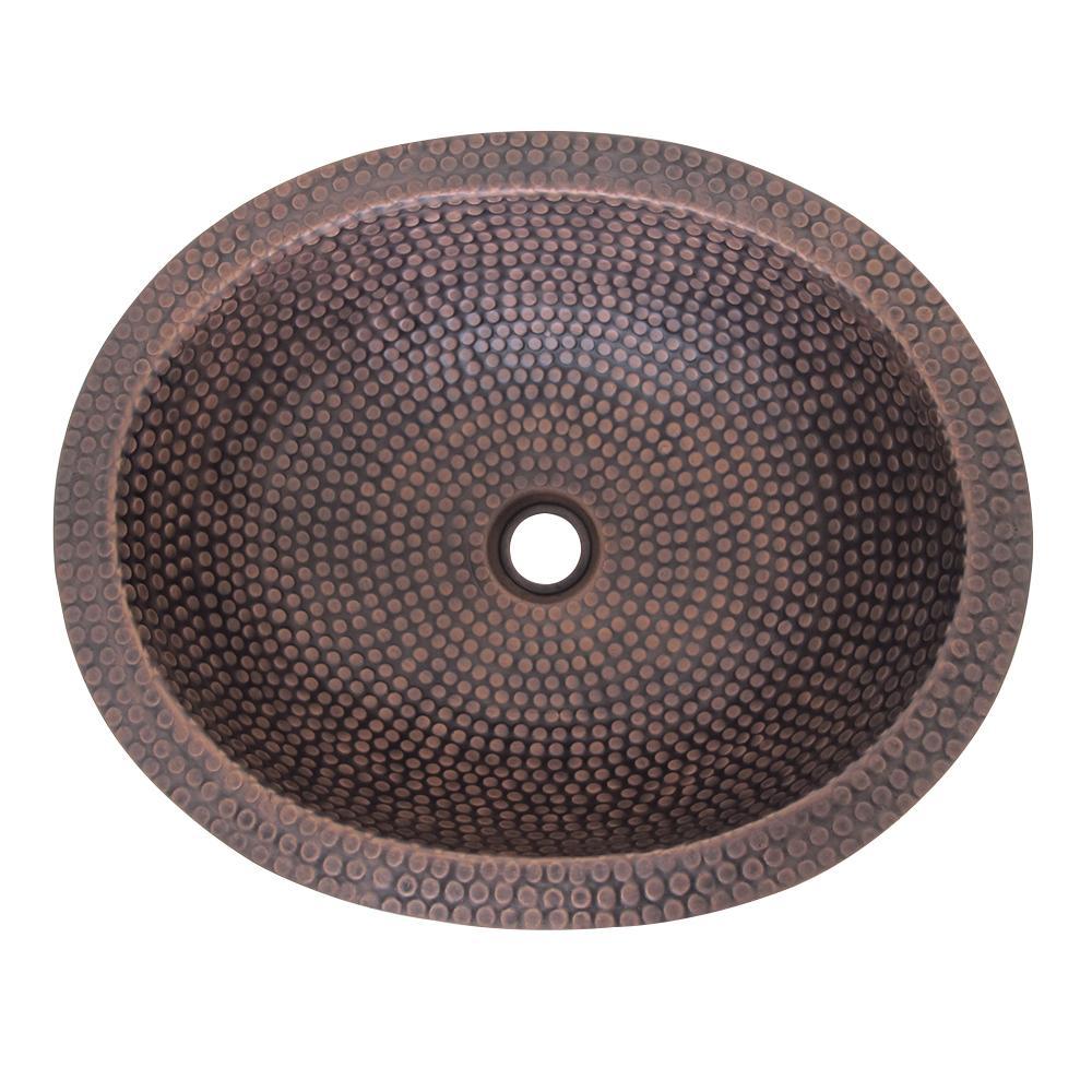 Handmade Hammered Copper Bathroom Sink - VBS 5 by SINDA | Vintage Farmhouse Style for Bathroom & Powder Room Decor