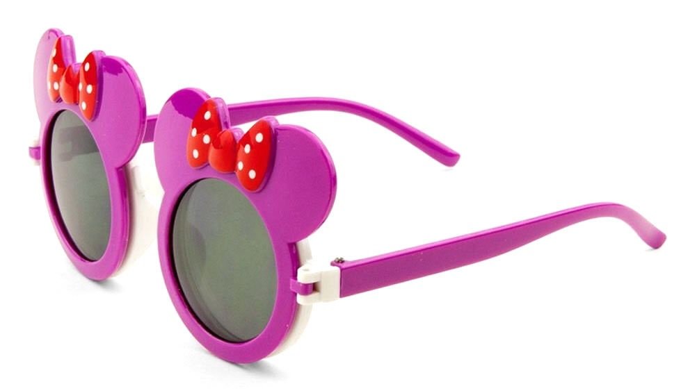 Trendy Purple & White Mouse Ears Flip Out Sunglasses - Fun & Stylish Disney Inspired Sunglasses for Women & Girls - Perfect for Theme Parks, Costume Parties & Disney Vacations