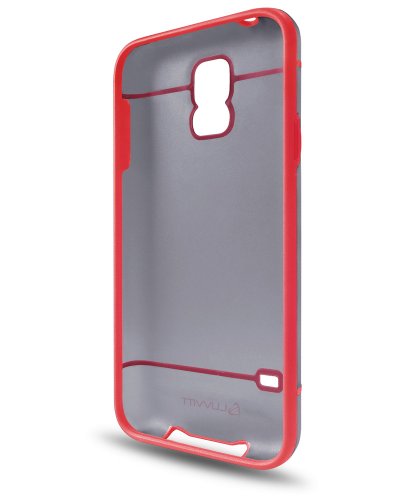 LUVVITT Hybrid Clear Samsung Galaxy S5 Case - Slim Protective Cover with Shock Absorption for Galaxy S5 (Transparent Black/Red) - Perfect for Everyday Use, Work & Outdoor Activities