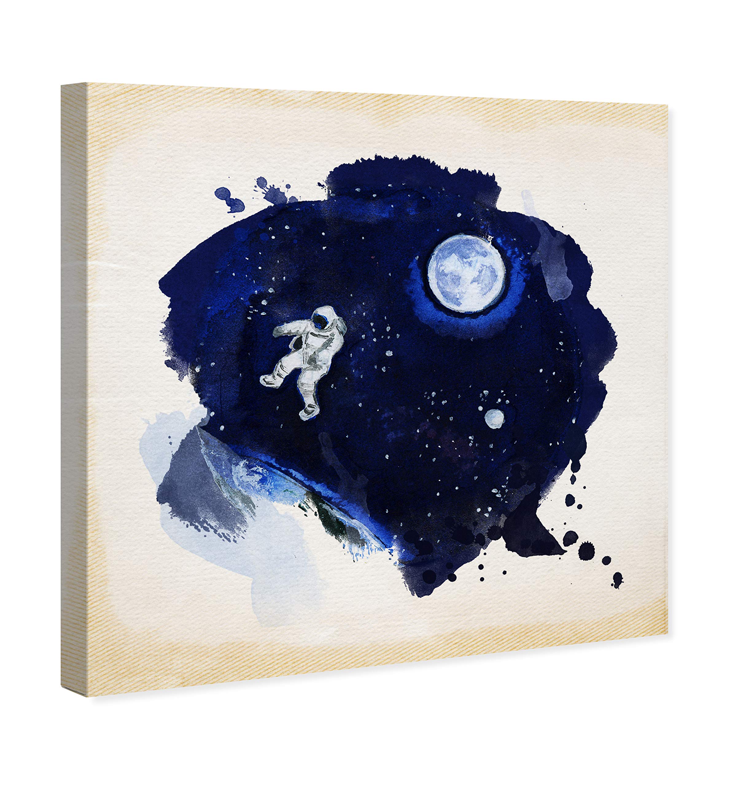 Oliver Gal Artist Co. 'Take Me Outterspace' Space Wall Art Canvas Print - 24x24 Inch Blue & White Home Decor - Perfect for Living Room, Bedroom & Office Spaces