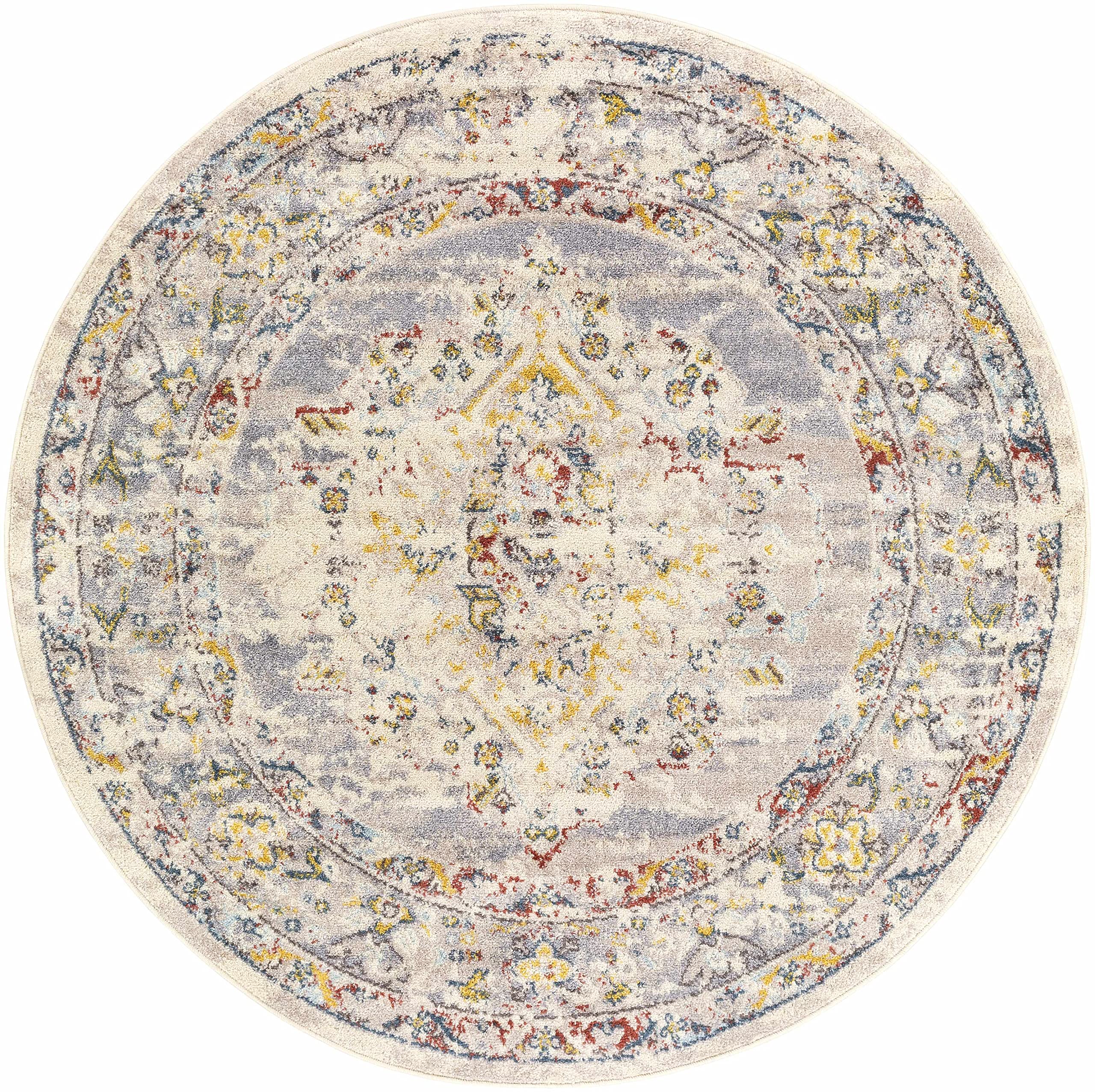 Hauteloom Newkirk Traditional Round Area Rug 6'7
