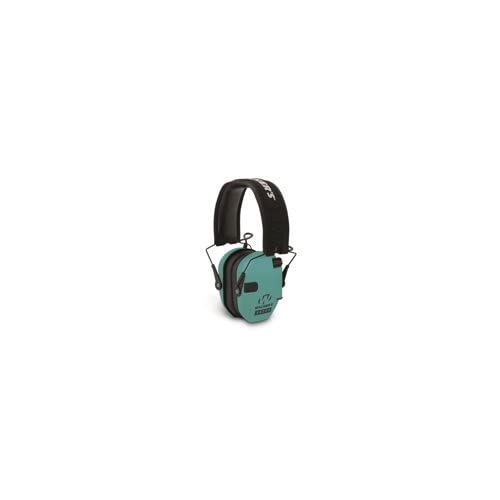 Walker Razor Slim Electronic Shooting Range Earmuffs - NRR 23dB Noise Reduction with Safety Glasses Kit (2 Items) | Hearing Protection for Shooting Range, Hunting & Outdoor Sports (Teal)