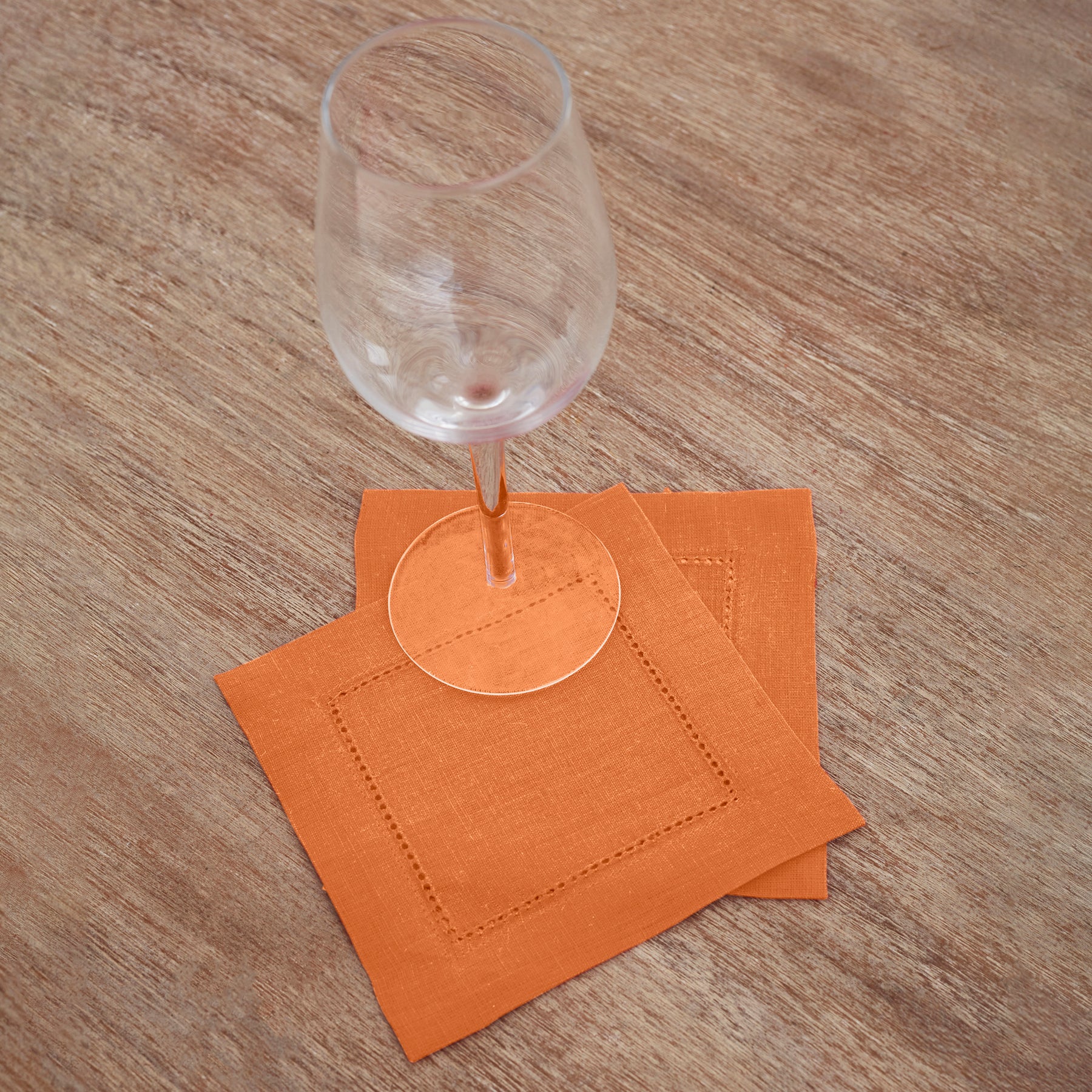 Premium Classic Hemstitch Cocktail Napkins - Set of 12 White Linen Napkins for Parties, Weddings & Formal Dining - Elegant Drink Coasters for Home Bar & Dinner Table Decor
