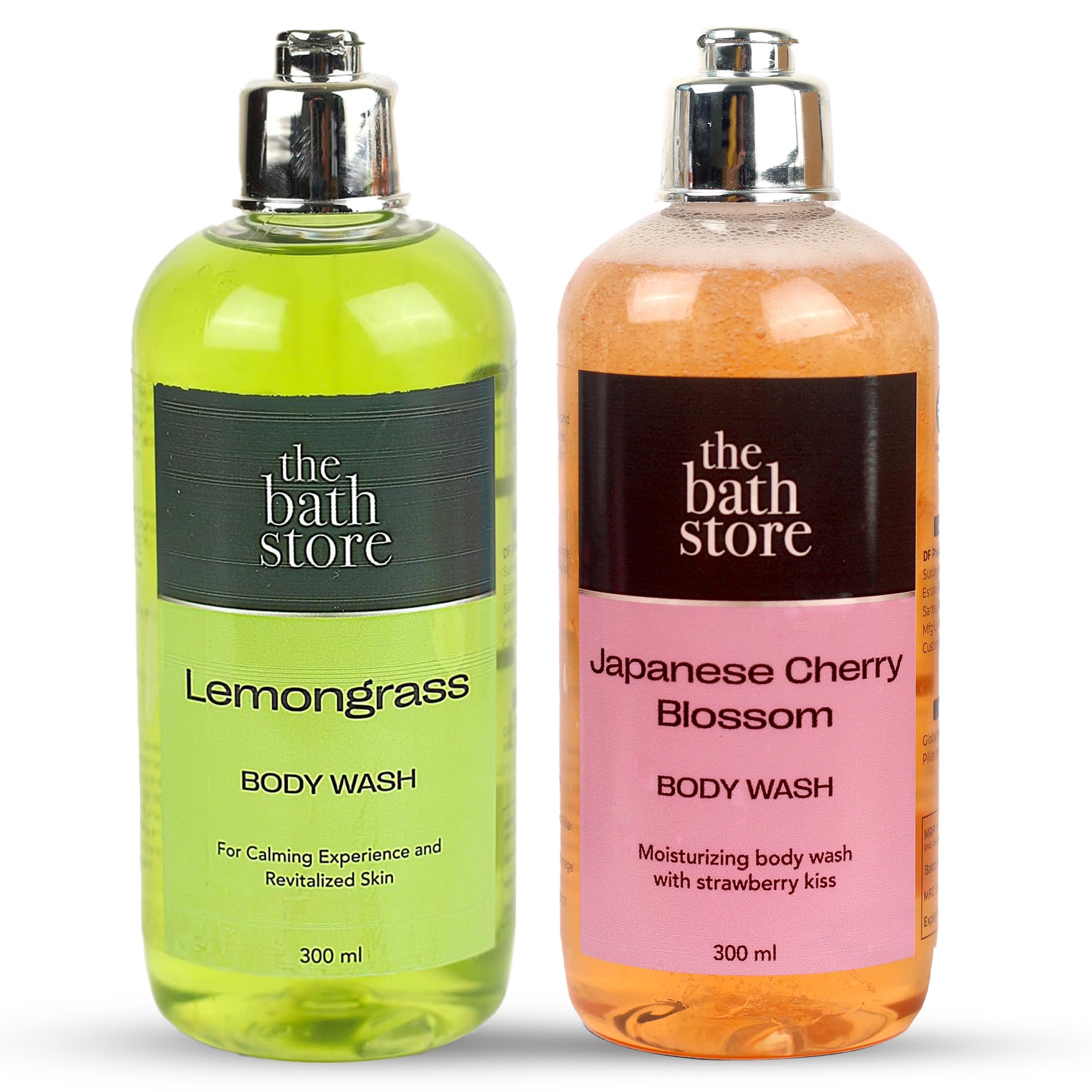**Moisturizing Body Wash for Dry & Oily Skin - Lemongrass & Japanese Cherry Blossom Scented Shower Gel (Pack of 2, 300ml Each) | Gentle Cleansing for Women & Men | Tan Removal & Hydrating for Daily Use**