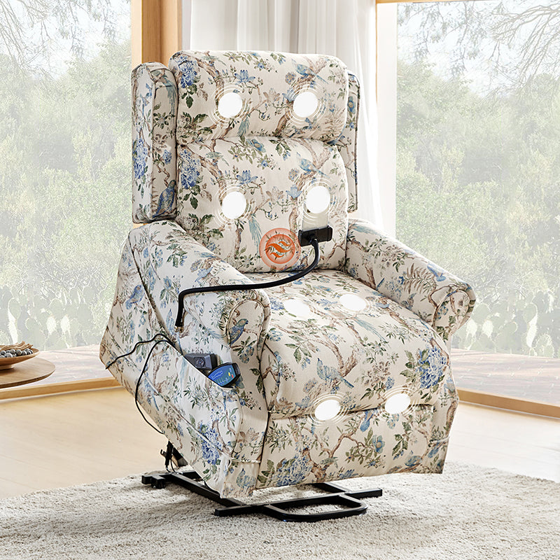 Harold Lift Assist Power Recliner Chair with Massage, Heat & Adjustable Headrest - Comfortable Electric Reclining Sofa for Elderly & Mobility Needs - Perfect for Living Room, Home Theater & Relaxation