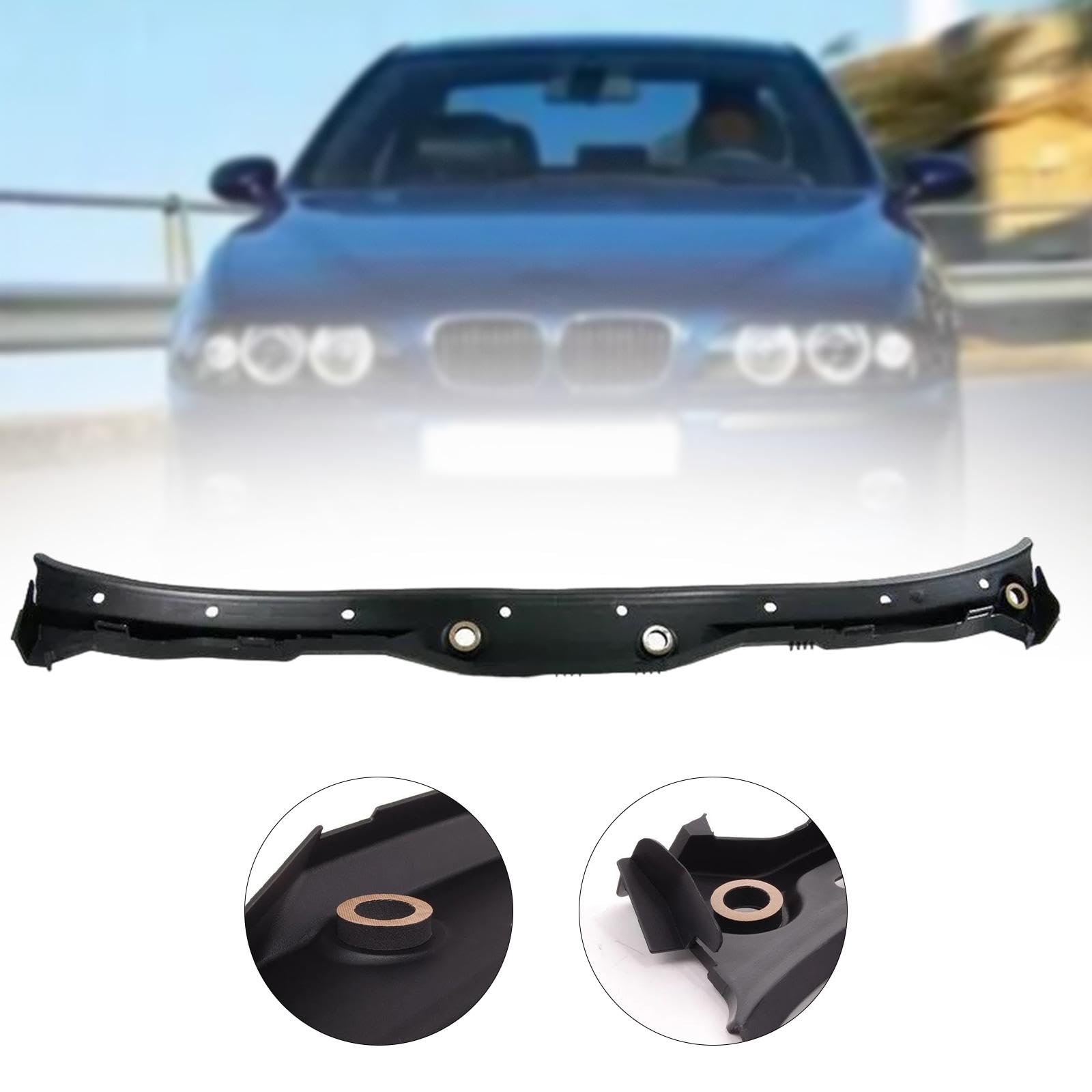 Windshield Hood Panel Cover for BMW E39 - Front Windshield Frame Cover Replacement Part #51718159292 | Easy to Install | Perfect for Car Restoration & Weather Protection