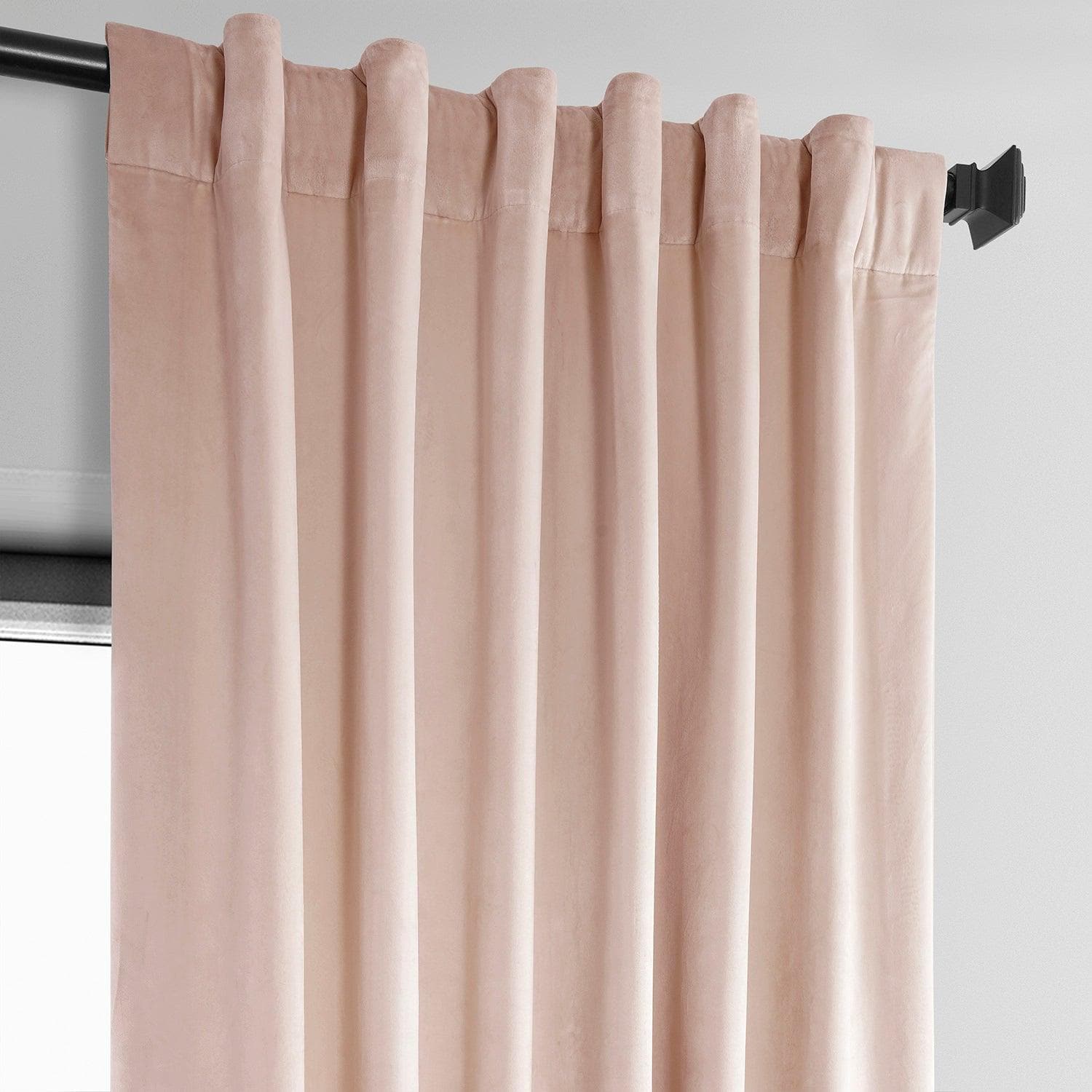 Light Pink Heritage Plush Velvet Blackout Curtains for Bedroom - Thermal Insulated Noise Reducing Window Drapes for Living Room & Nursery