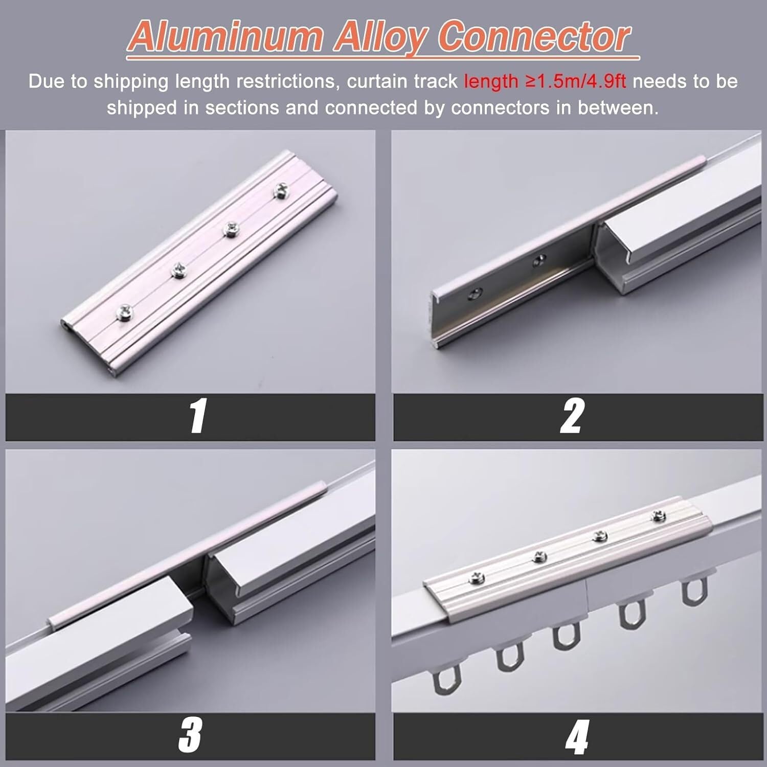 Heavy Duty Aluminum Curtain Track with Gliders & Hooks - 8m/26.2ft Ceiling Mount Wrap-around Silent Sliding Shower Rod for Room Divider, Bedroom, Living Room & Bathroom Curtains | Durable & Noise-Free Solution for Home & Office Spaces