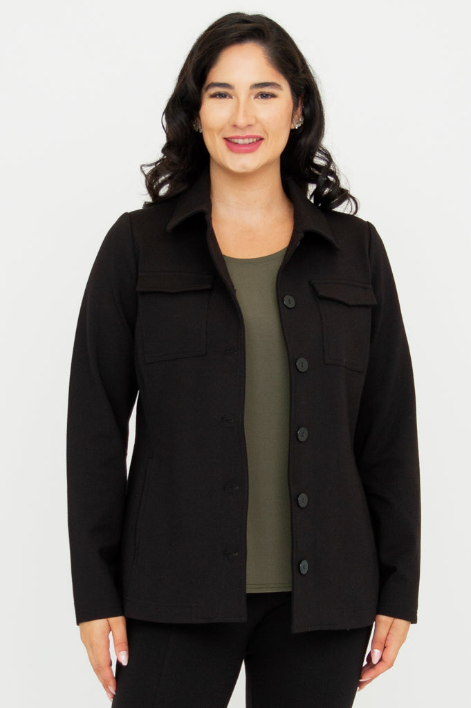 Lolo Jacket for Women - Soft Modal Fabric, Lightweight & Comfortable, Black - Perfect for Casual Outings, Travel & Layering