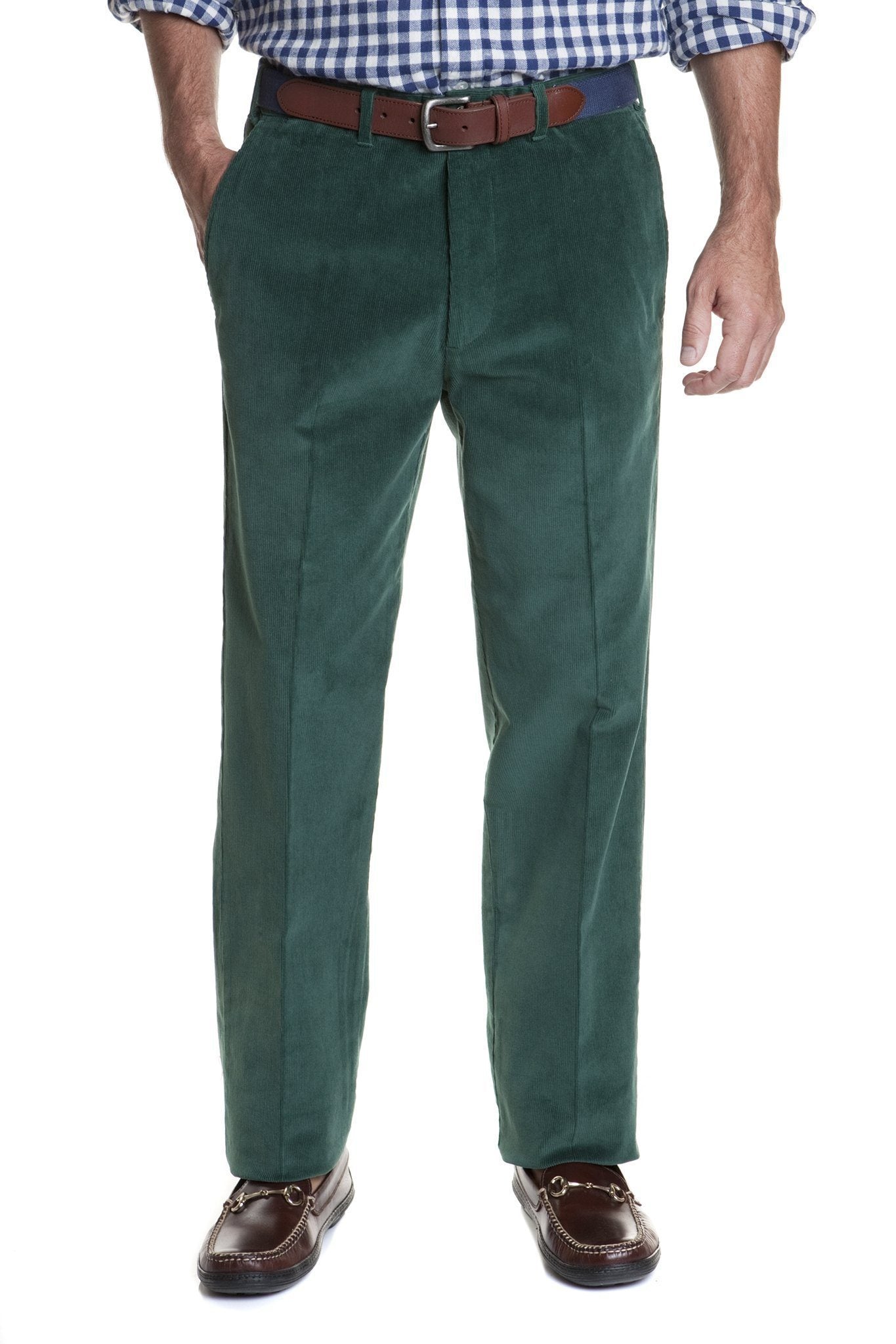 Stretch Corduroy Pants for Women - Comfortable Beachcomber Hunter Green Trousers - Perfect for Casual Outings, Travel & Outdoor Activities