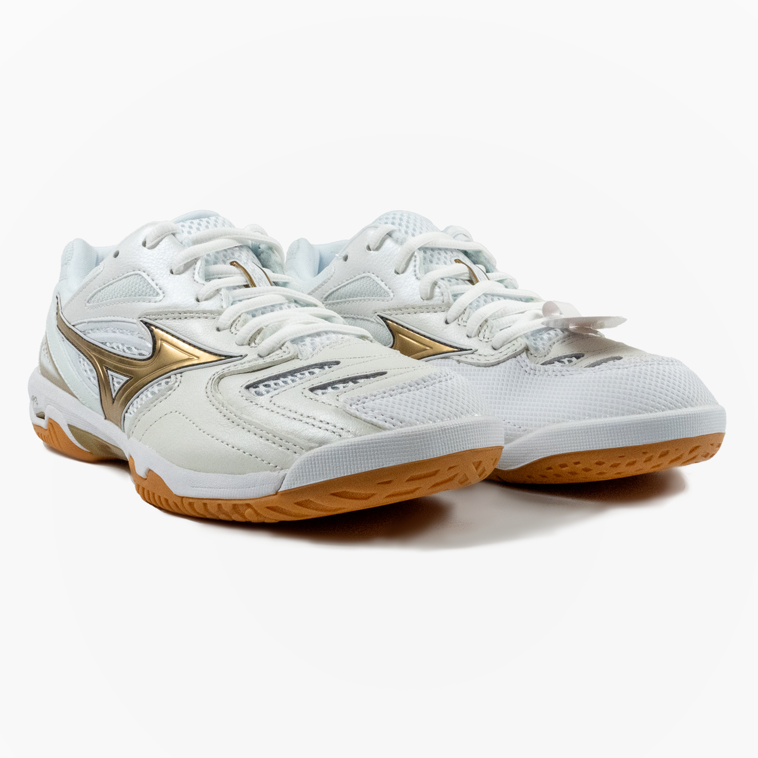 Mizuno Wave Fang Pro Volleyball Shoes - White/Gold - High Performance Indoor Court Shoes for Men & Women - Perfect for Competitive Matches & Training