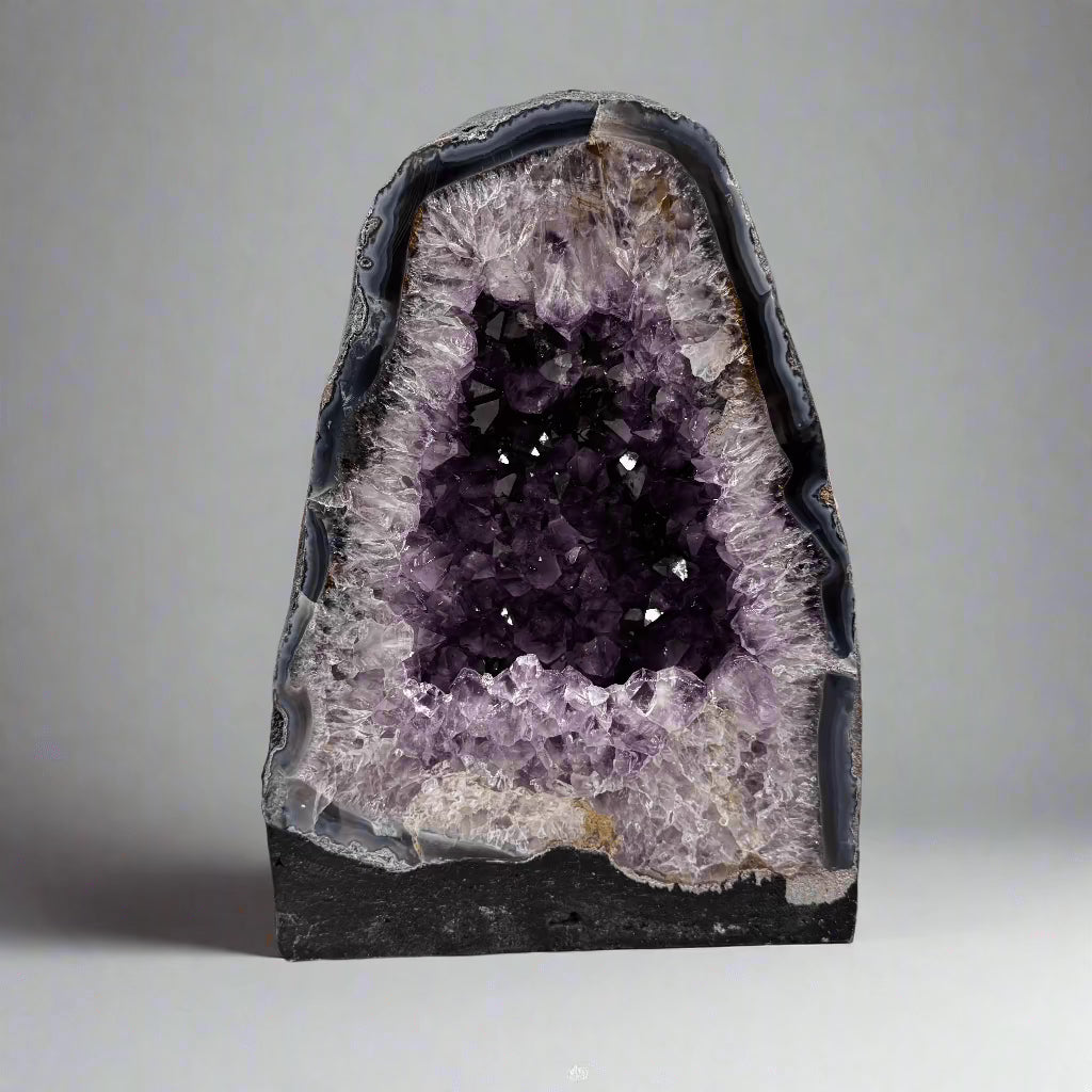 Natural Amethyst Geode Cathedral from Brazil - 11 to 25 lbs Large Purple Crystal Cluster for Home Decor, Meditation & Healing Stone Collection