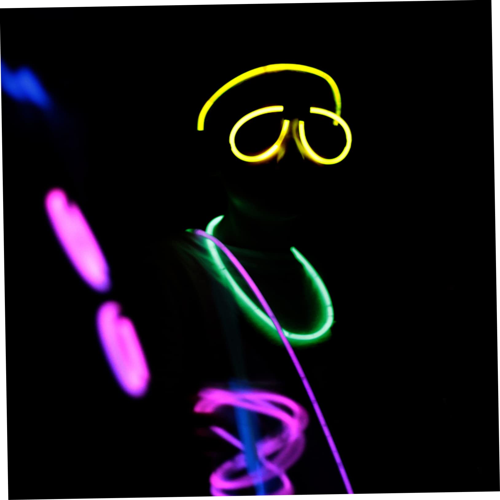 Abaodam 12-Piece Glow Stick Party Pack - Neon Light Up Bracelets, Glow Glasses & Lollipop Toys for Kids - Perfect for Birthday Parties, Raves, Concerts & Night Events