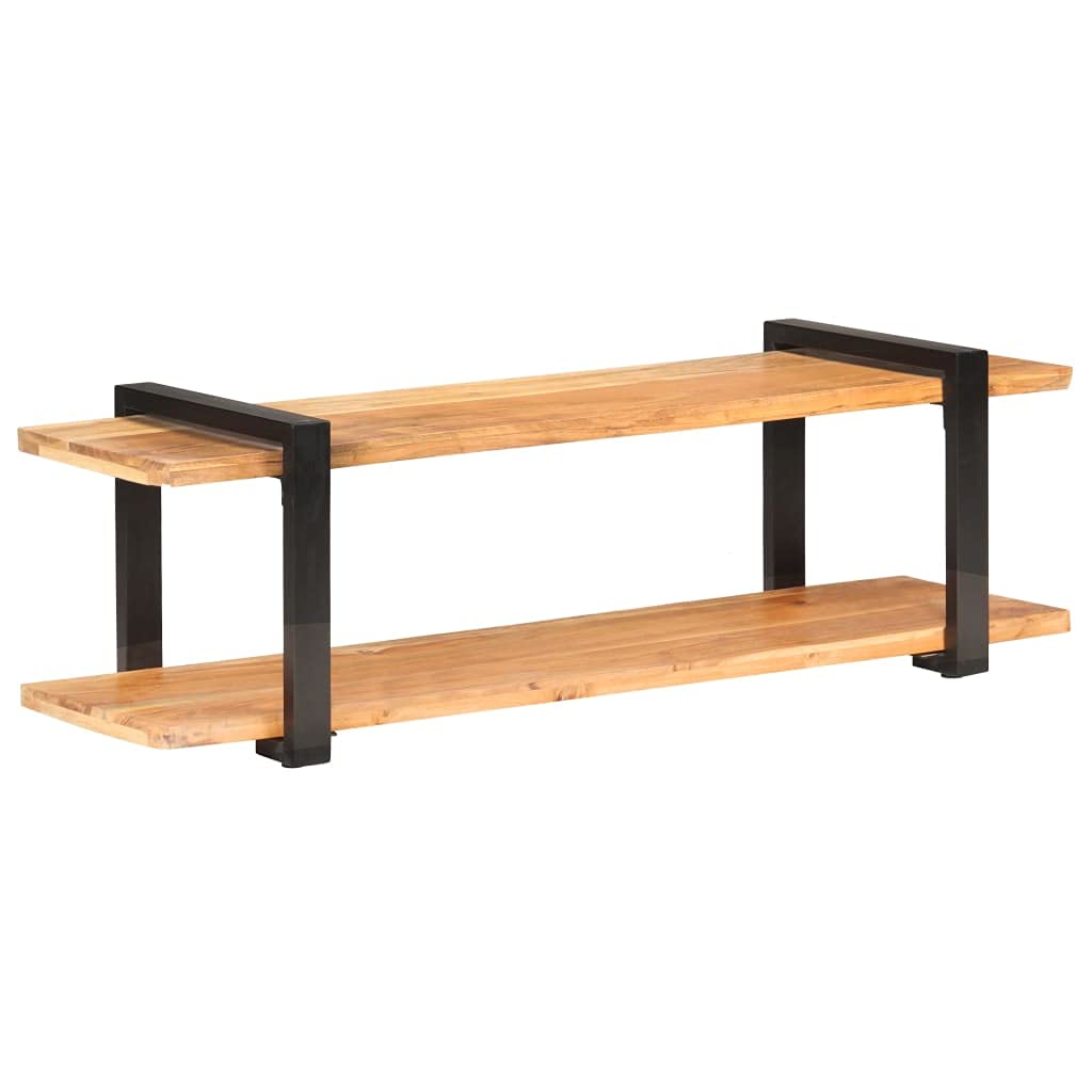Industrial Style Solid Acacia Wood TV Stand with Storage - 51.2