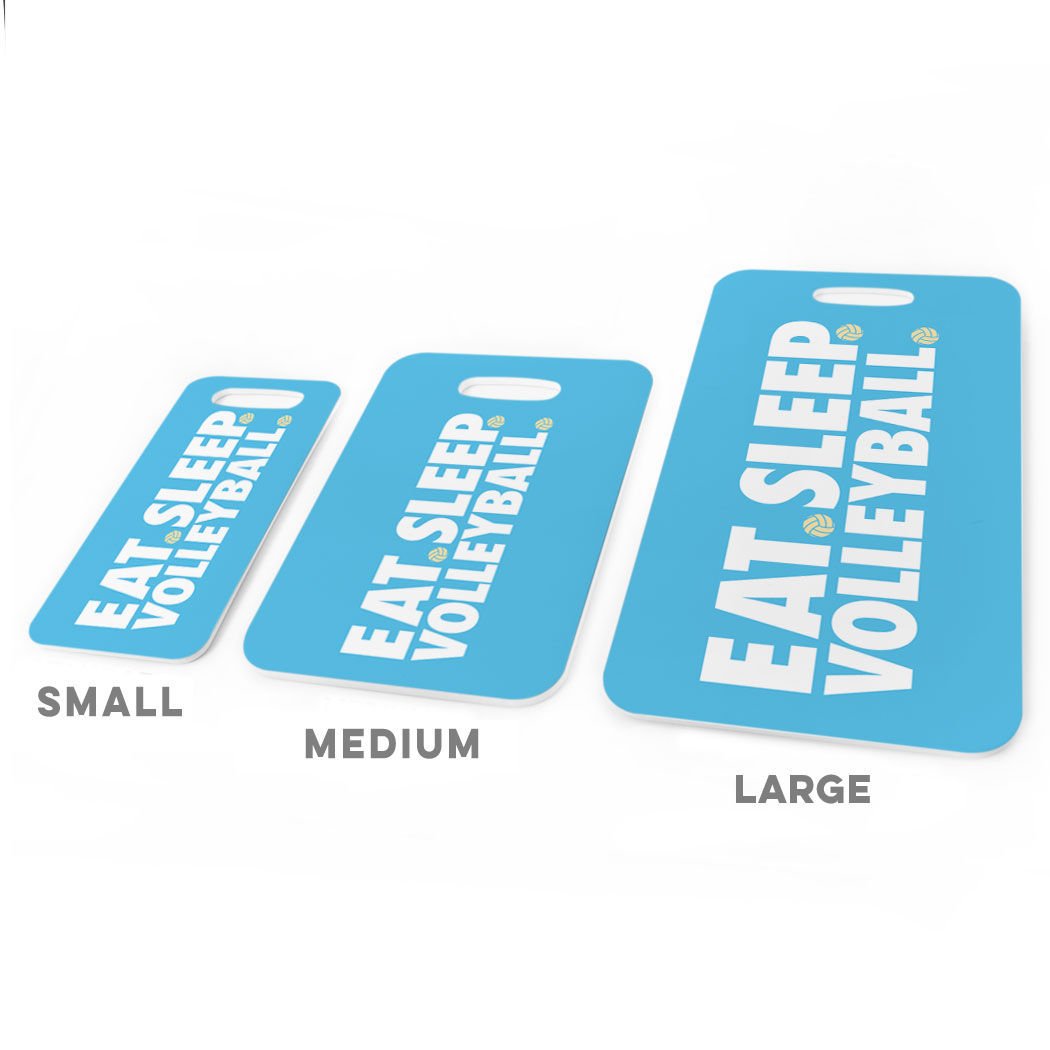 Custom Volleyball Luggage Tag - Personalized Eat Sleep Volleyball Design with Large Info Panel - Perfect for Travel, Sports Tournaments & Team Gifts (Carolina Style)