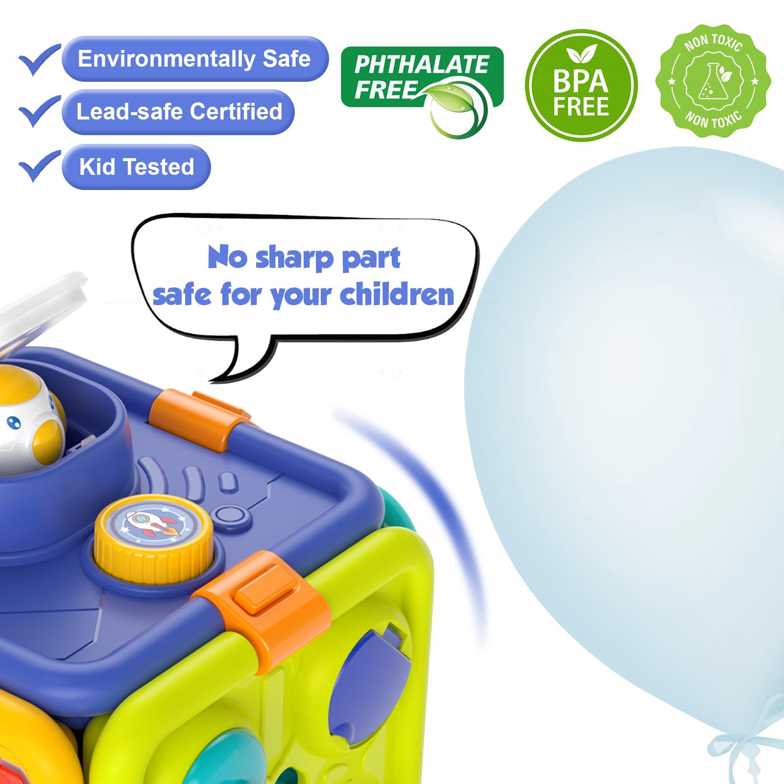 Montessori Toys for 1 Year Old Baby - 6-in-1 Sensory Learning Toys for Toddlers 1-3 Years | Educational Activity Cube for 18+ Months | First Birthday Gift for Boys & Girls | Perfect for Early Childhood Development & Playtime Learning
