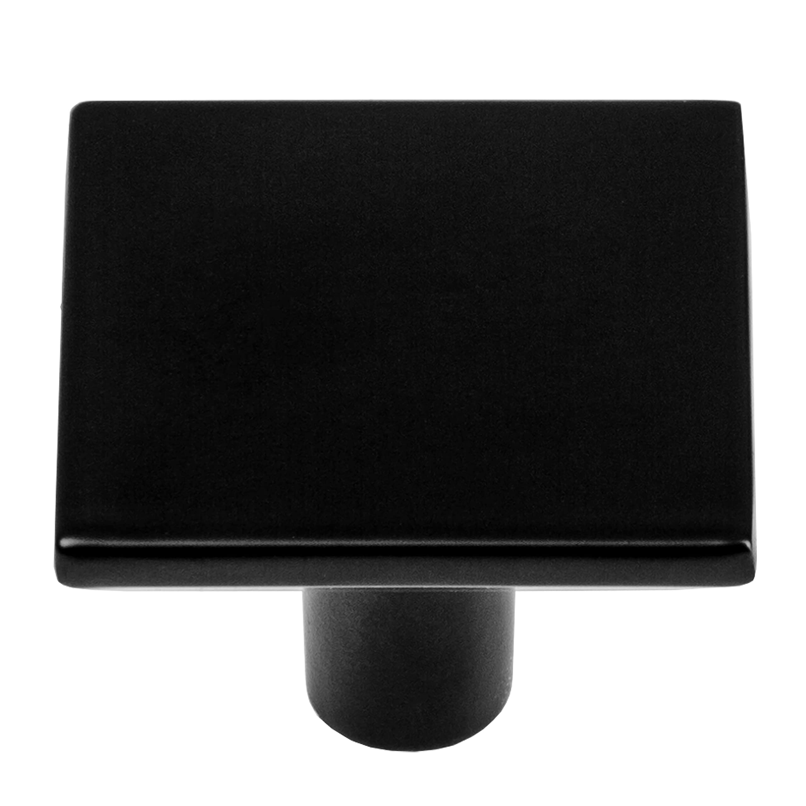 Ilyapa 10-Pack Black Square Cabinet Knobs - Matte Finish Kitchen Drawer Handles - Durable Cabinet Hardware for Modern Home, Office & RV Use