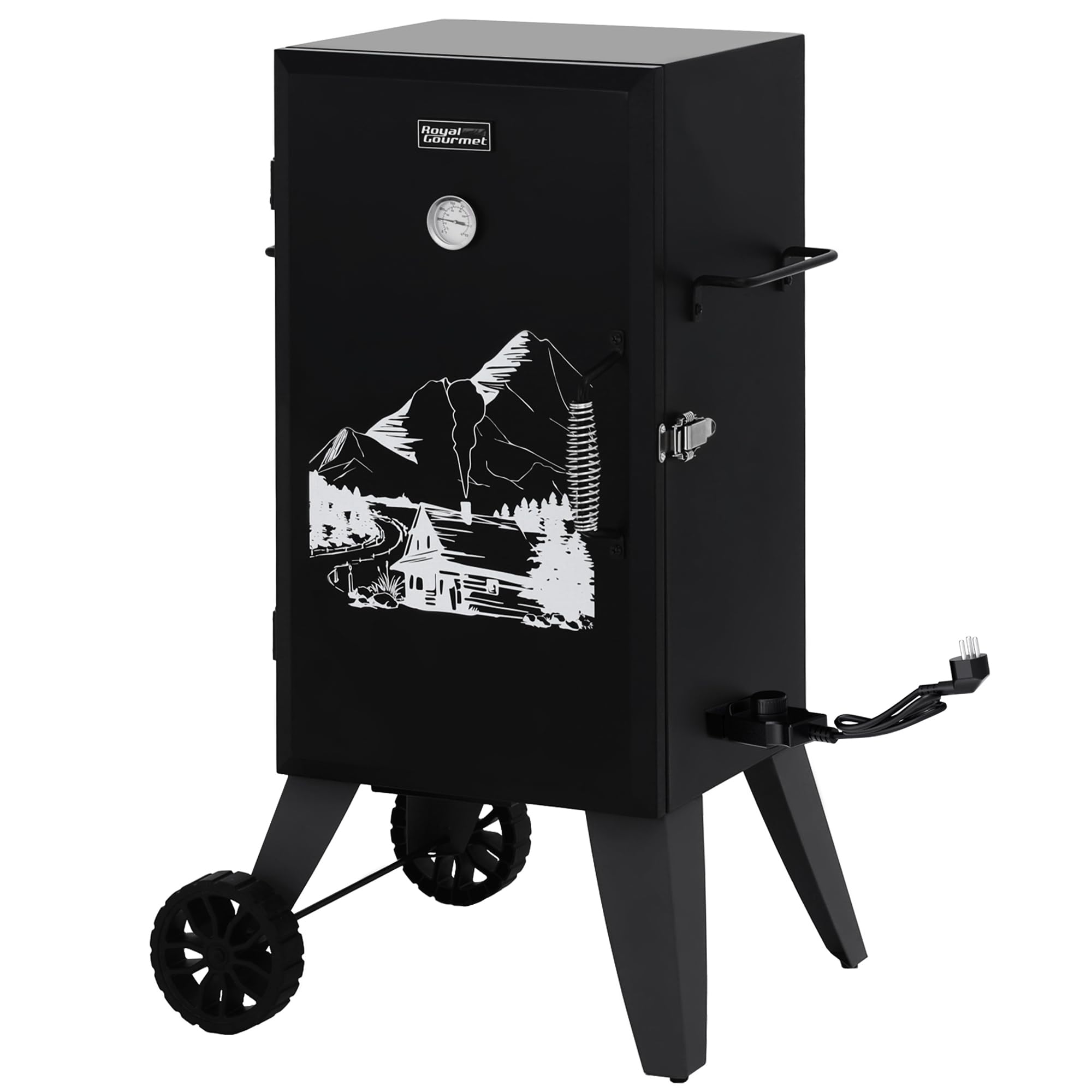Royal Gourmet SE2805 28-Inch Electric Smoker - 3 Cooking Grates, Adjustable Temperature Control, 454 Sq. In. Cooking Area - Perfect for Backyard BBQ, Smoking Meats & Outdoor Cooking - Black