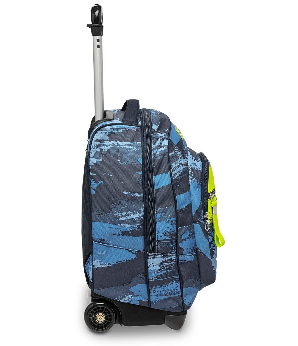 2-in-1 Blue Trolley Backpack with Sunglasses for School & Travel
