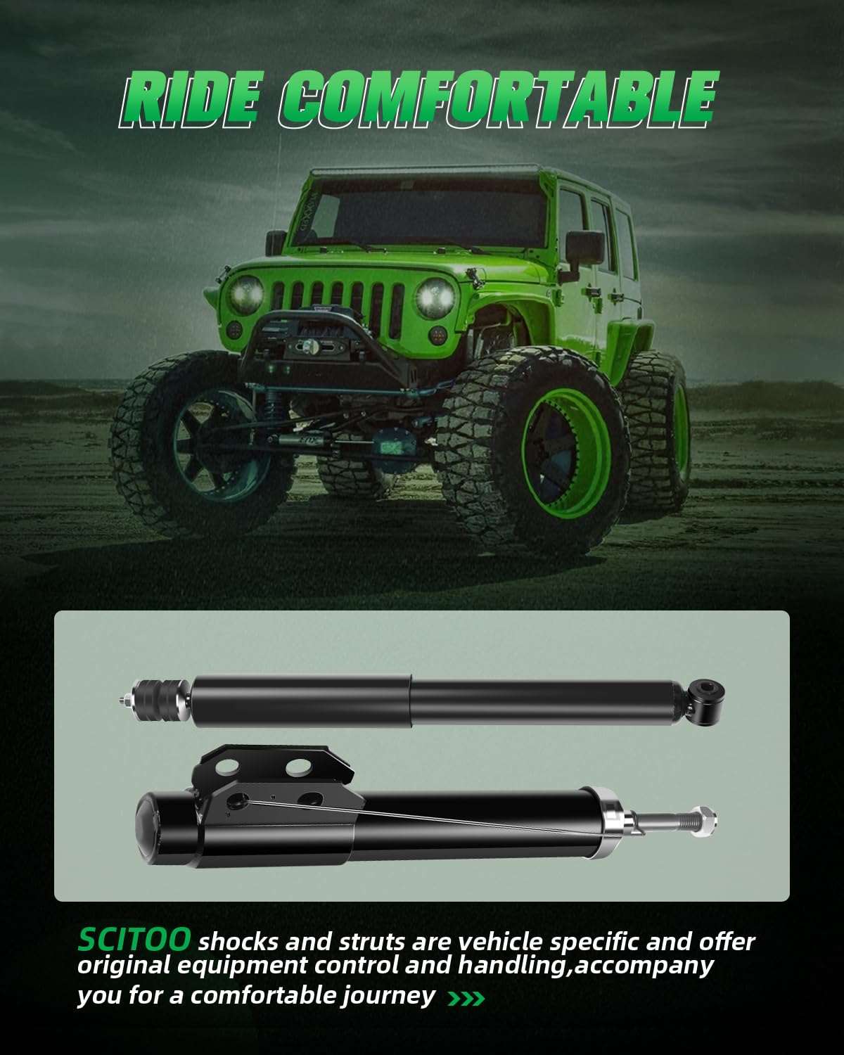 SCITOO Complete Shock Absorber Kit for Ford Mustang 1987-1993 - Front & Rear Struts, Shocks, Amortiguadores - Perfect for Street Performance & Classic Car Restoration