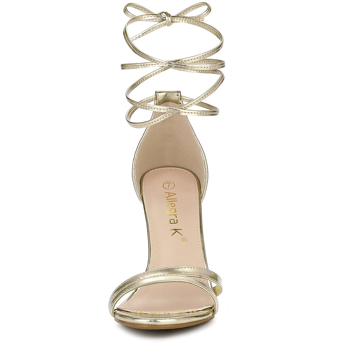 Allegra K Women's Open Toe Lace Up Stiletto Heel Sandals - Sexy High Heels for Party, Wedding & Evening Outfits