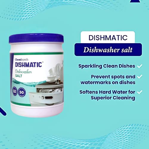 Premium Dishwasher Salt Powder (1kg) - Water Softener for Sparkling Clean & Spotless Dishes | Prevents Water Marks & Limescale | Universal Compatibility with All Dishwasher Brands | Ideal for Hard Water Areas | Perfect for Daily Dishwashing & Glassware Care
