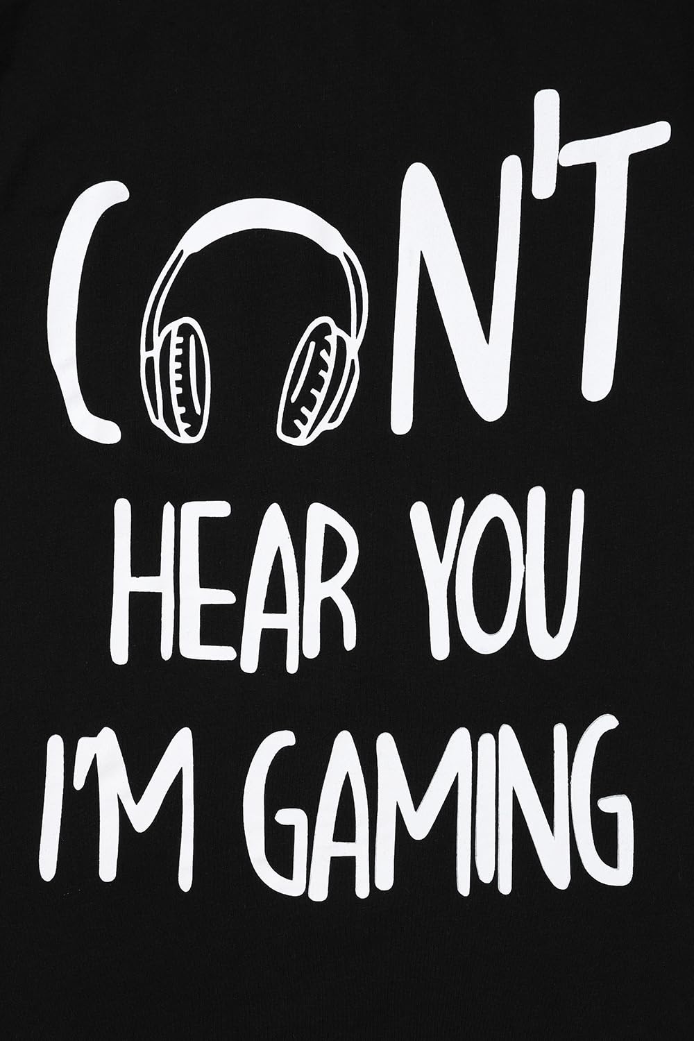 Boys Can't Hear You I'm Gaming Black Cotton Short Pajama Set - Comfortable Sleepwear for Kids & Teens - Perfect for Sleepovers, Lounging, and Gaming Nights