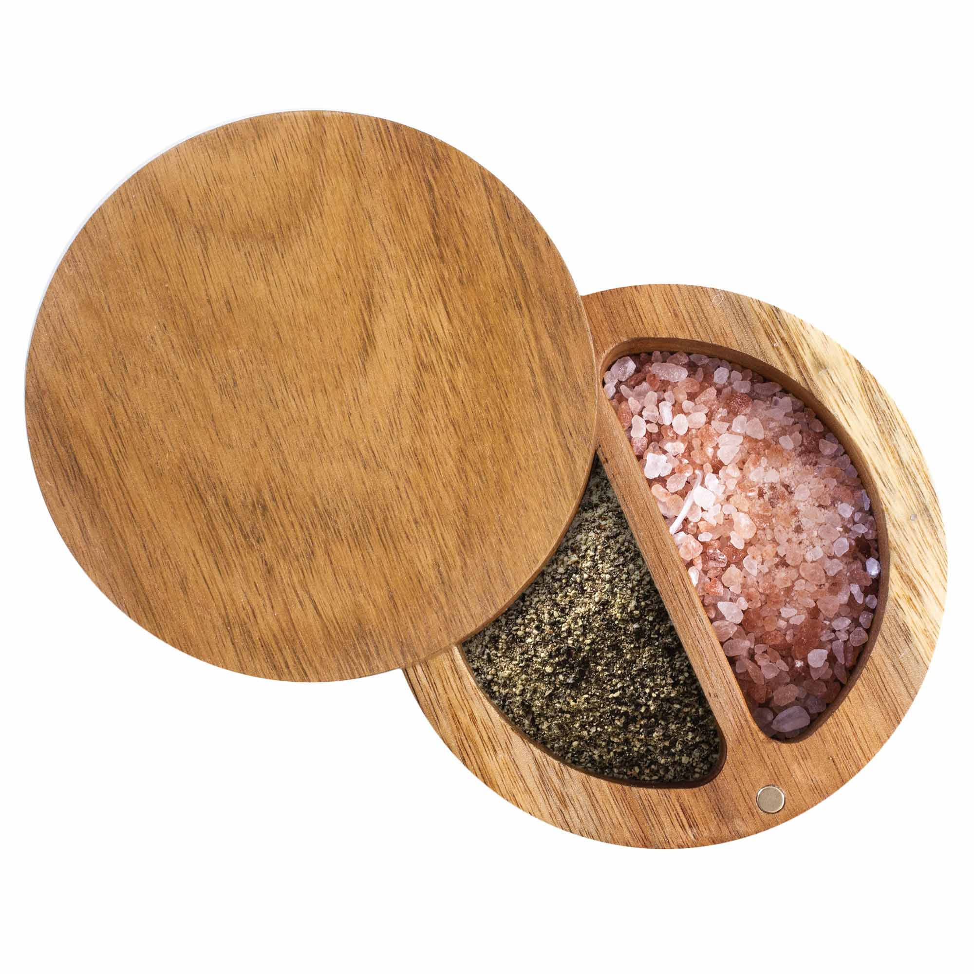 Rock & Branch® Duet Salt Cellar - 7 Oz. Ceramic Salt Box with Lid for Kitchen Countertop - Perfect for Cooking, Baking & Tabletop Seasoning