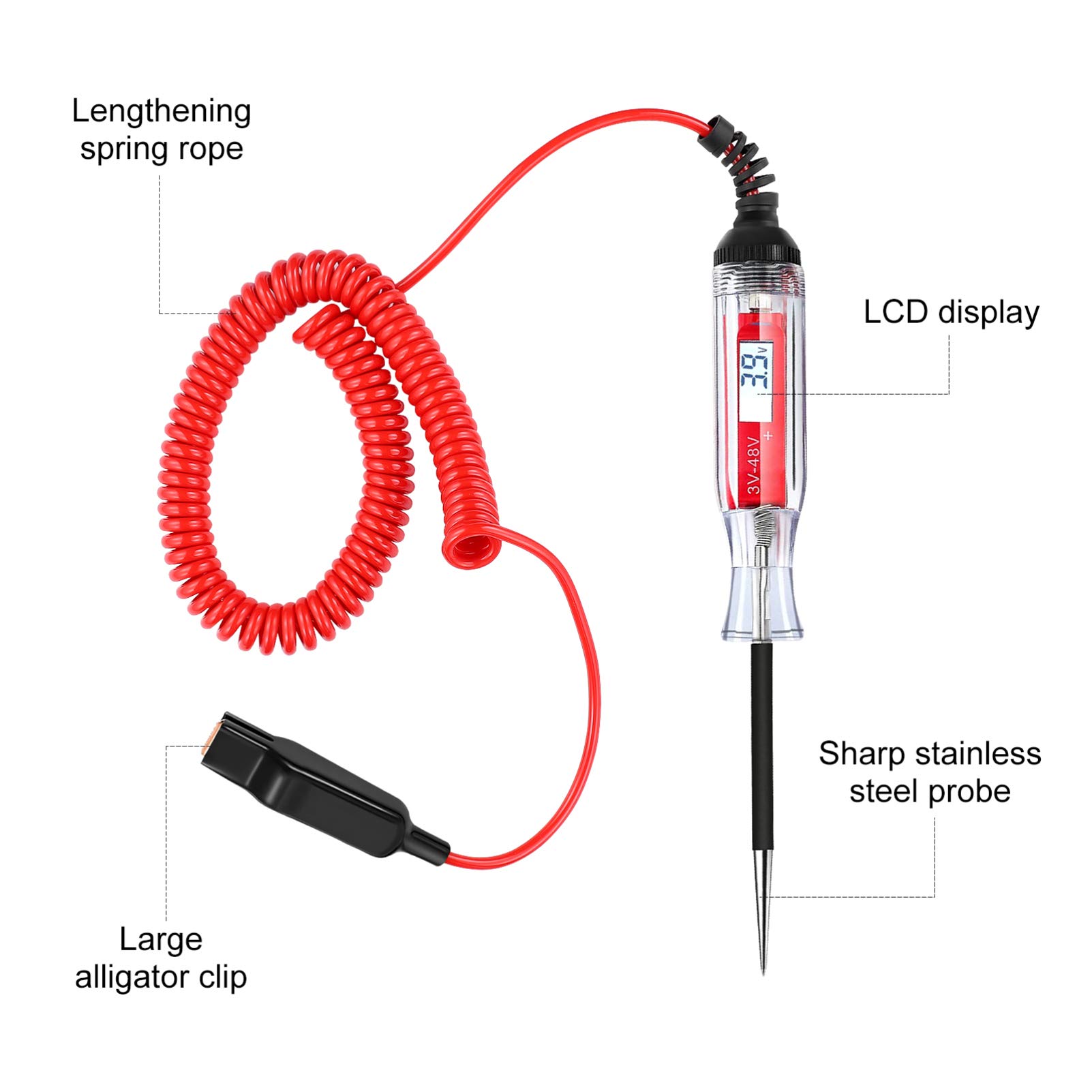 Automotive Circuit Tester Pen - 12V/24V Car Electrical Diagnostic Tool for Vehicle Wiring Repair & Short Circuit Detection - Perfect for Mechanics, DIY Car Enthusiasts & Auto Shop Use