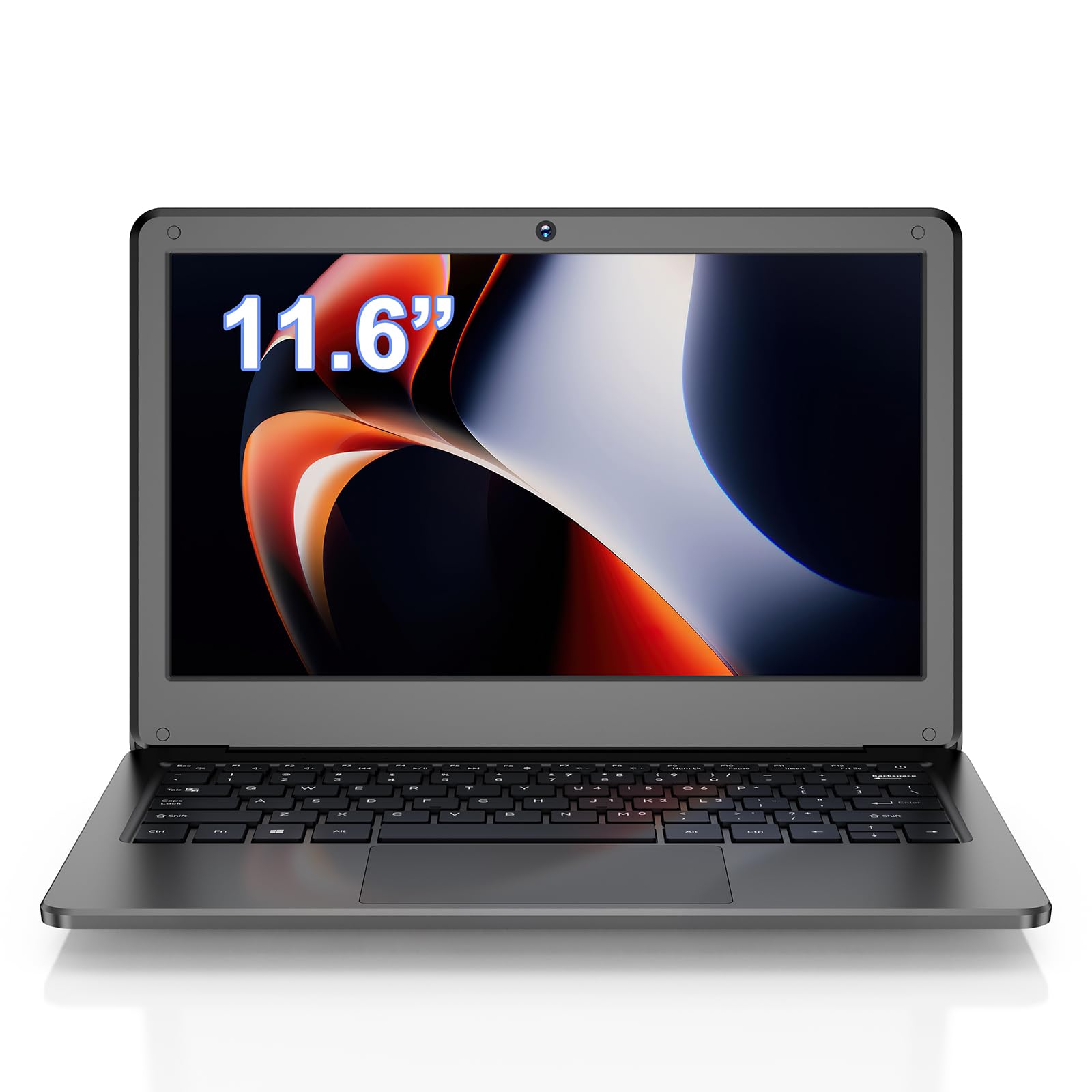 11.6 Inch Mini Laptop - Slim & Lightweight Windows Notebook with Intel N4000 Dual Core, 8GB RAM, 128GB SSD - Portable Computer for Work, School & Travel - Perfect for Remote Work, Online Classes & Business Trips (Black)