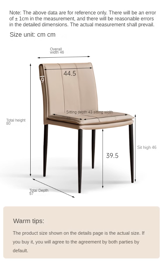 Premium Organic Leather Iron Light Luxury Soft Backrest Chair - Elegant Home Office & Lounge Seating for Comfort & Style