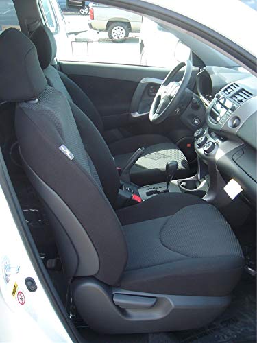 Premium Durafit Seat Covers for 2009-2011 Toyota RAV4 LTD Sport - Exact Fit Black with Gray Inserts | Waterproof & Durable Car Seat Protection for Daily Commute & Road Trips
