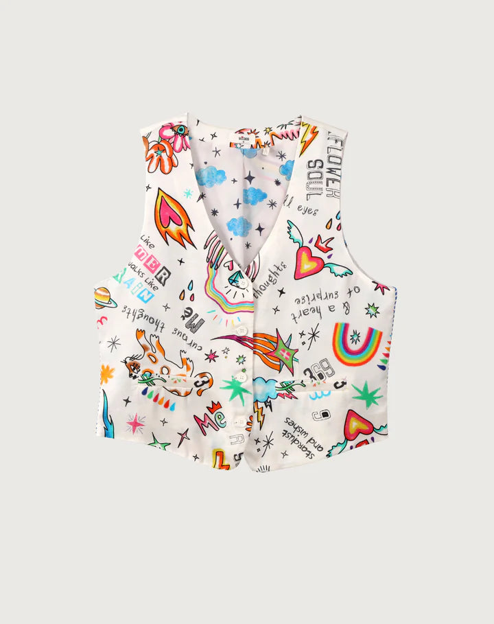 Cameron Printed Vest for Women - Stylish & Comfortable Sleeveless Layering Piece - Perfect for Office, Casual Outfits & Summer Fashion