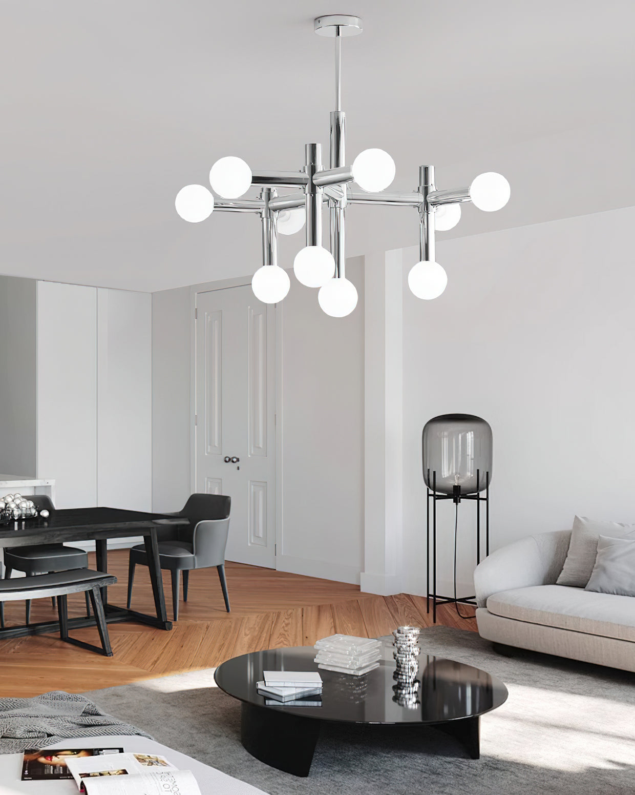 Modern Alcobendas Crystal Chandelier - Elegant LED Lighting Fixture for Dining Room, Living Room & Bedroom Decor