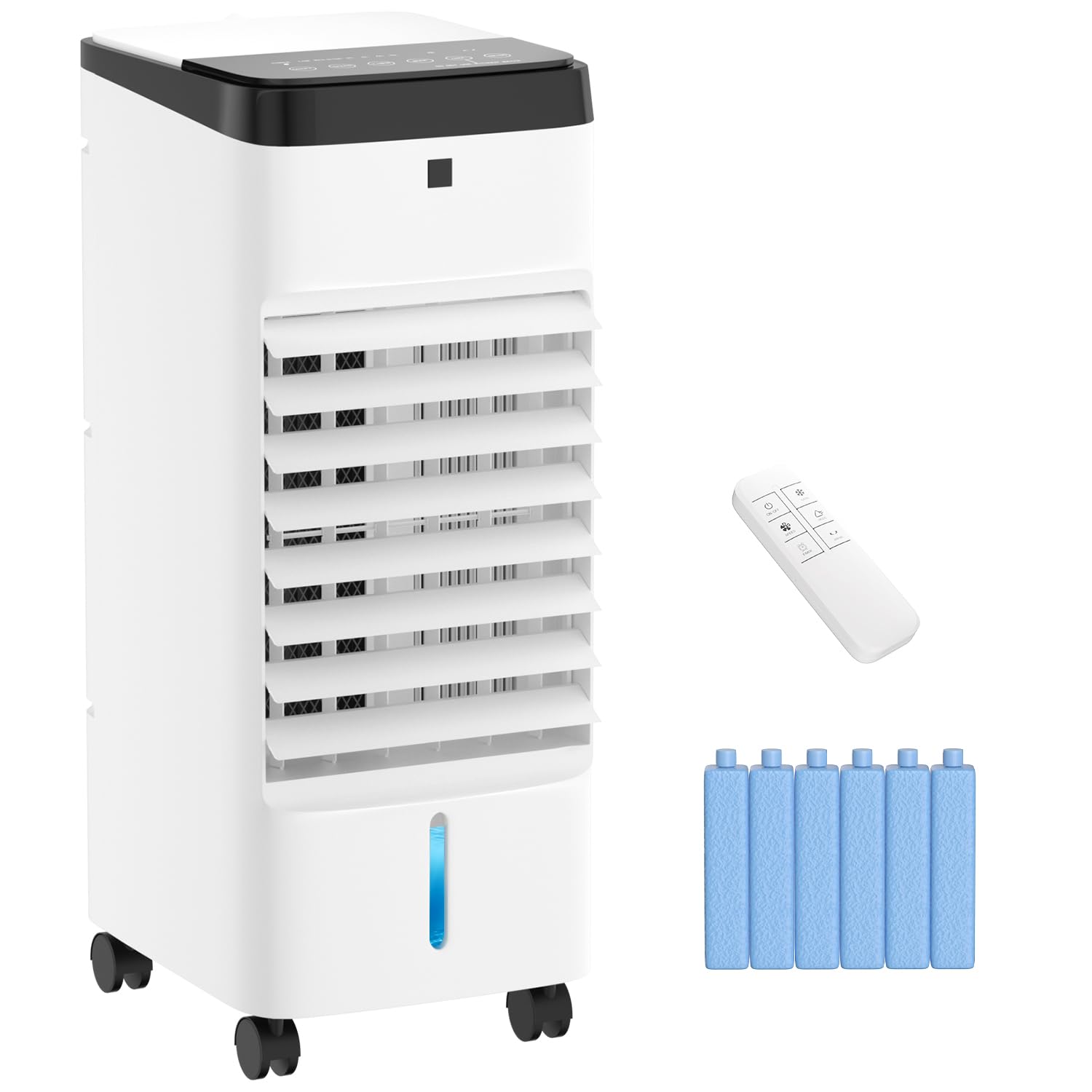 3-in-1 Portable Evaporative Air Cooler - Windowless Air Conditioner with Remote, 12H Timer & 120° Oscillation - Perfect for Bedroom, Office & Small Spaces - White