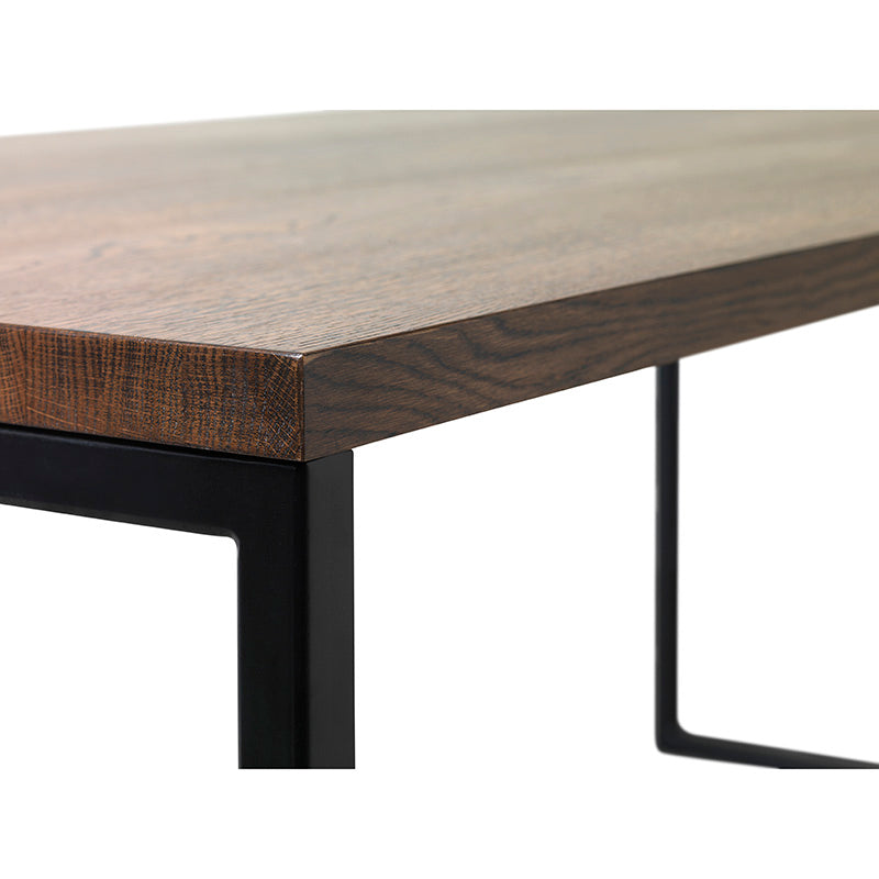 RIVOLI 70.8 Inch Dining Table - Smoked Oak & Black Finish - Modern Kitchen & Dining Room Furniture for Family Gatherings & Dinner Parties