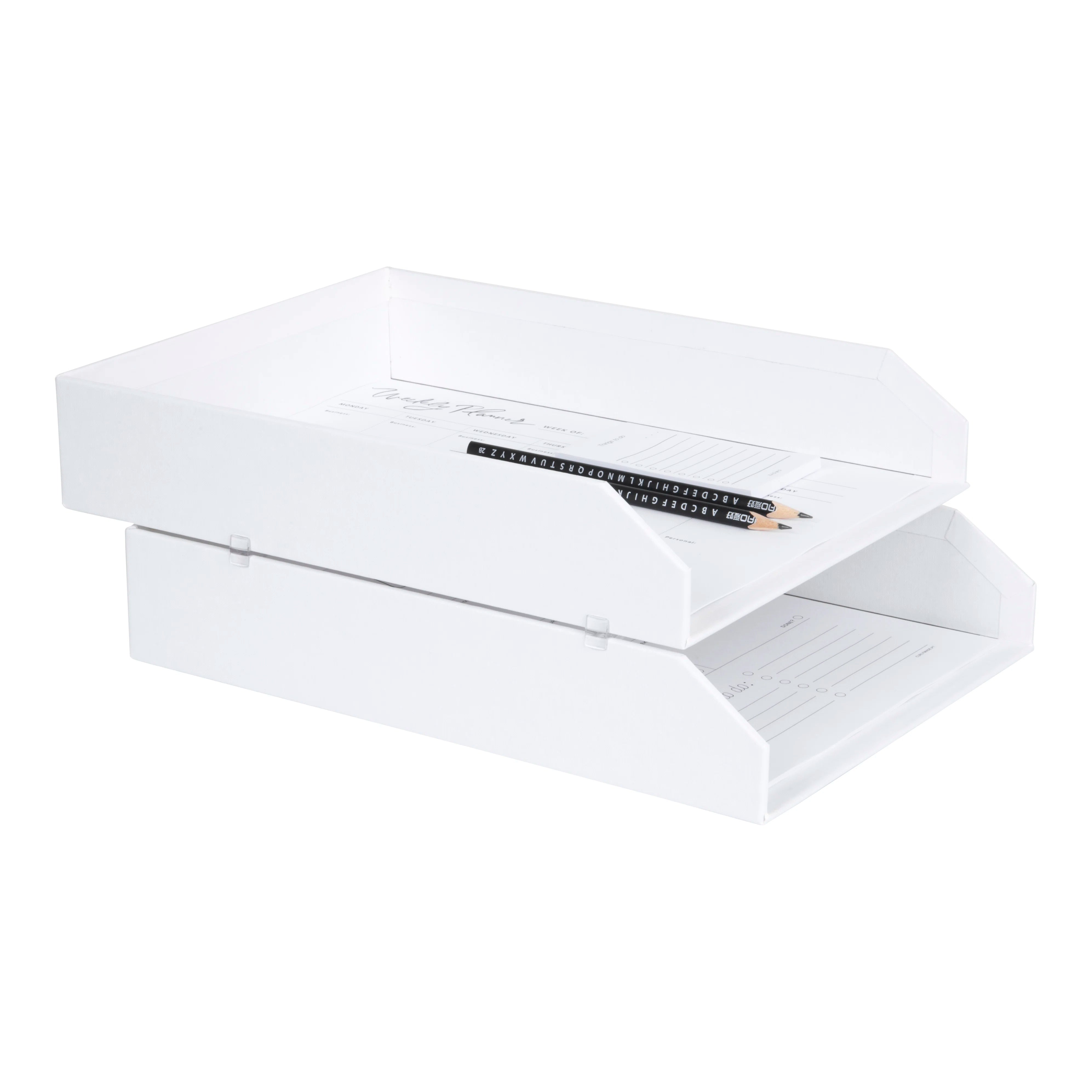 Hakan Letter Tray Set of 2 - Stylish Desktop Organizer for Mail, Documents & Office Supplies - Perfect for Home Office, Work Desk & School Organization