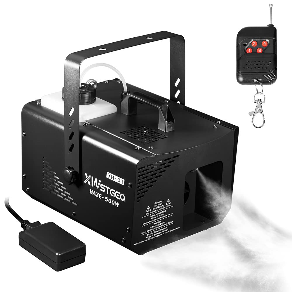 500W Haze Machine with Continuous Fog Output - Manual, Wireless Remote & DMX Control for Stage, DJ, Halloween, Club, Christmas & Wedding Light Shows | Perfect for Parties, Concerts & Events