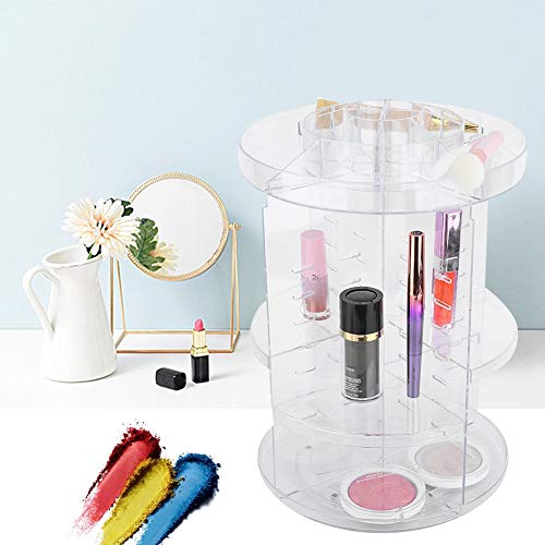 360° Rotating Acrylic Makeup Organizer - Multi-Function Cosmetic Display for Vanity & Bathroom