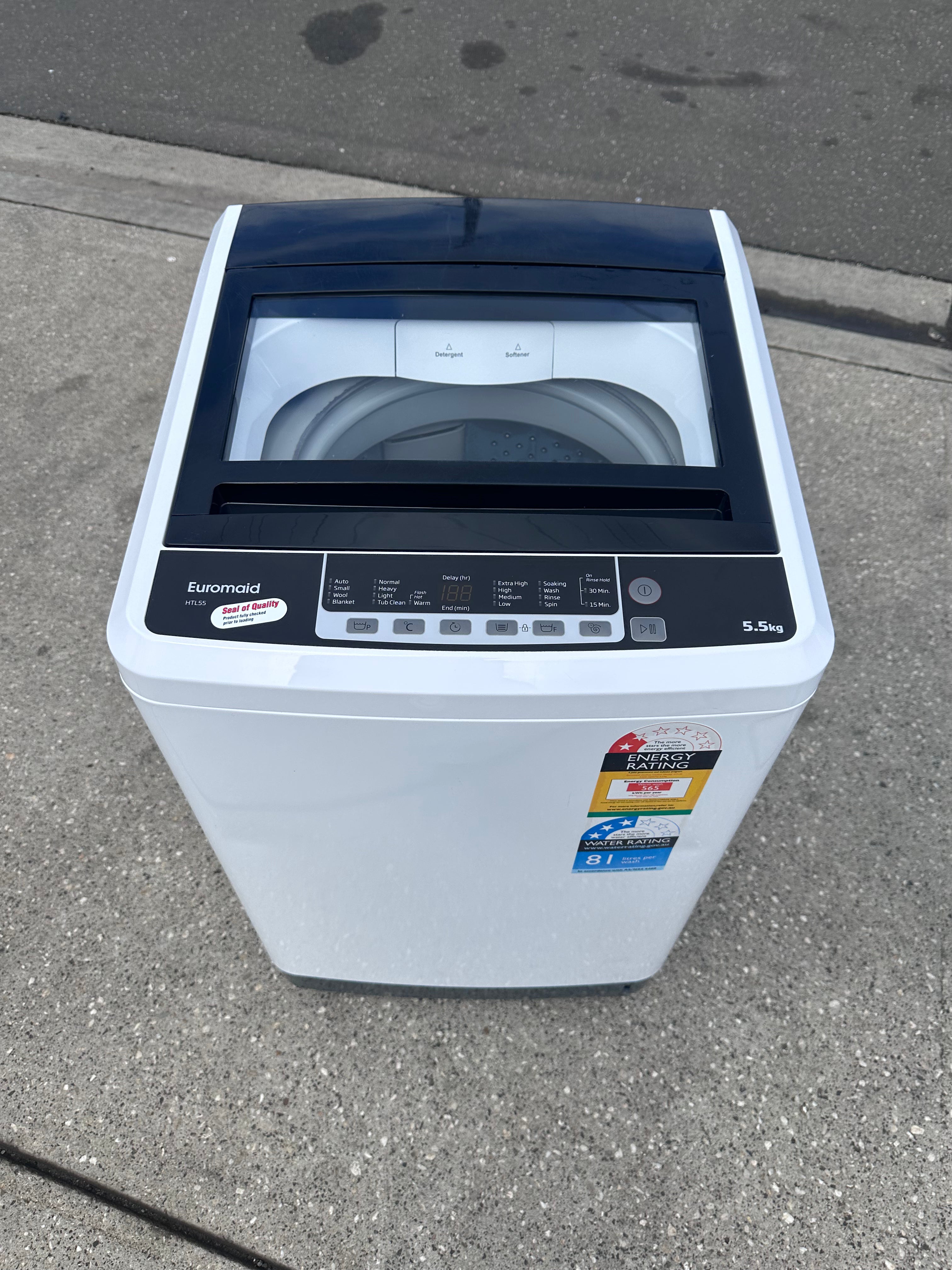 Refurbished Euromaid 5.5kg Top Load Washing Machine - Perfect for Small Apartments & Laundry Rooms | Energy Efficient & Space Saving